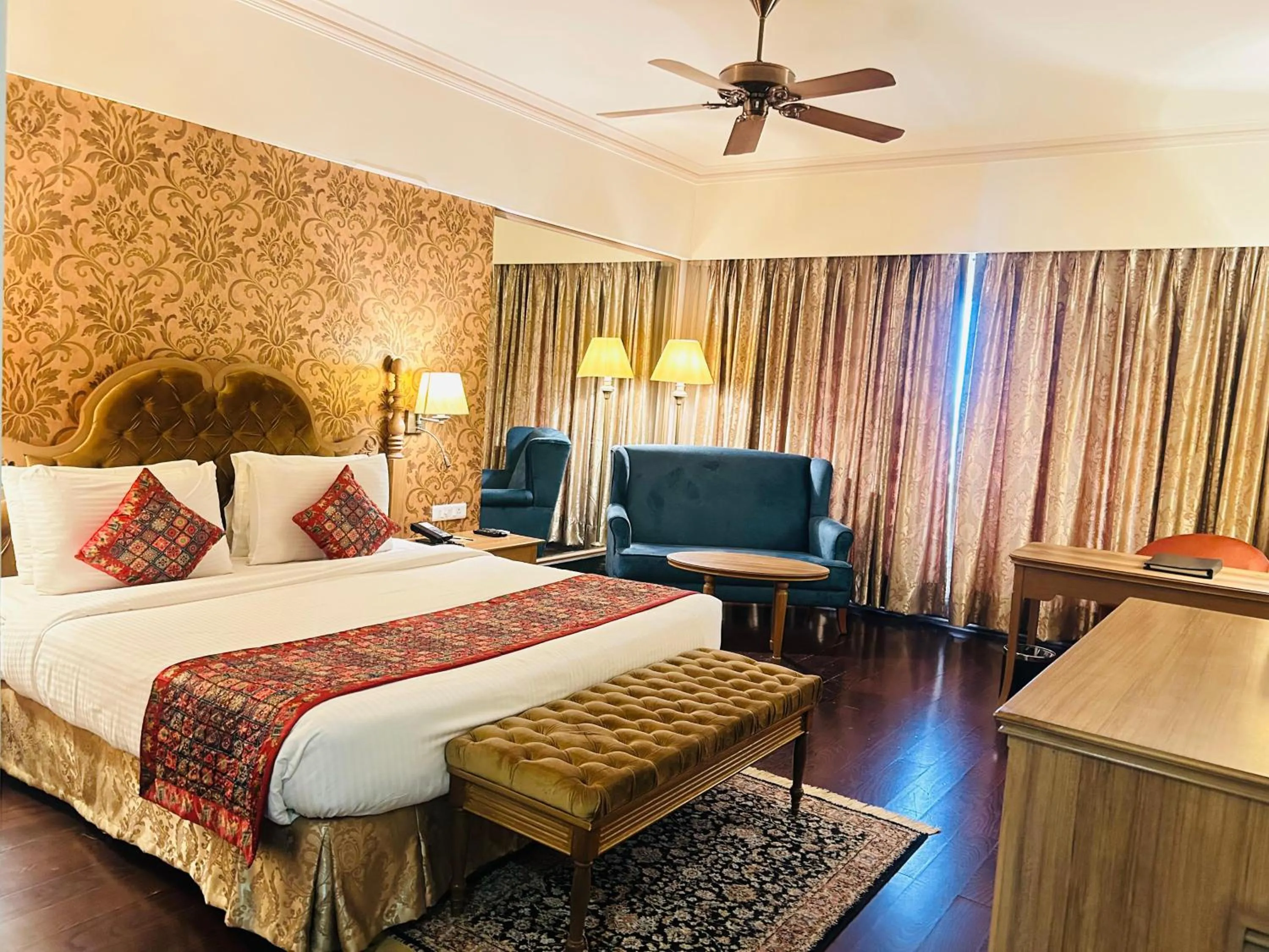 Photo of the whole room, Bed in Indana Palace Jaipur