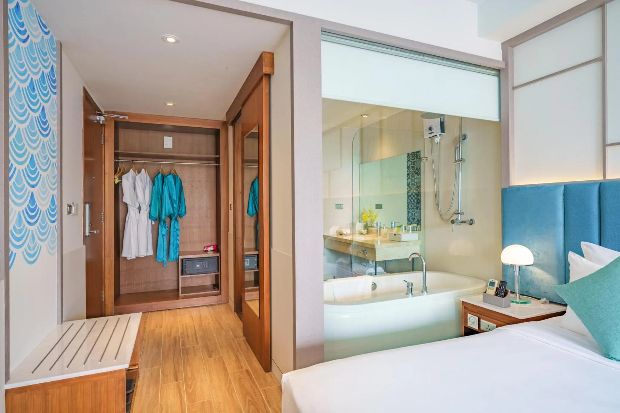 Bathroom, Bed in Seaesta Nha Trang Hotel