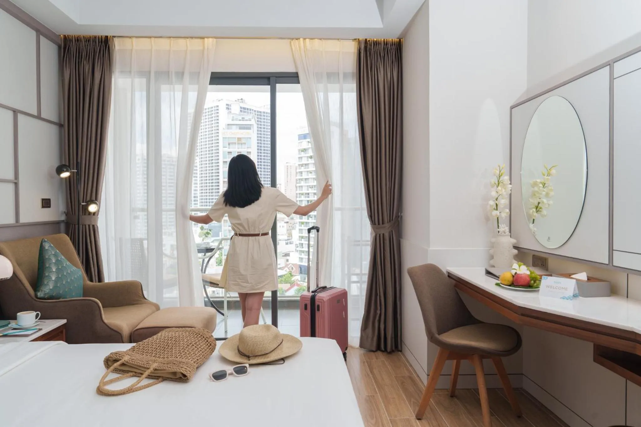 View (from property/room), Bed in Seaesta Nha Trang Hotel