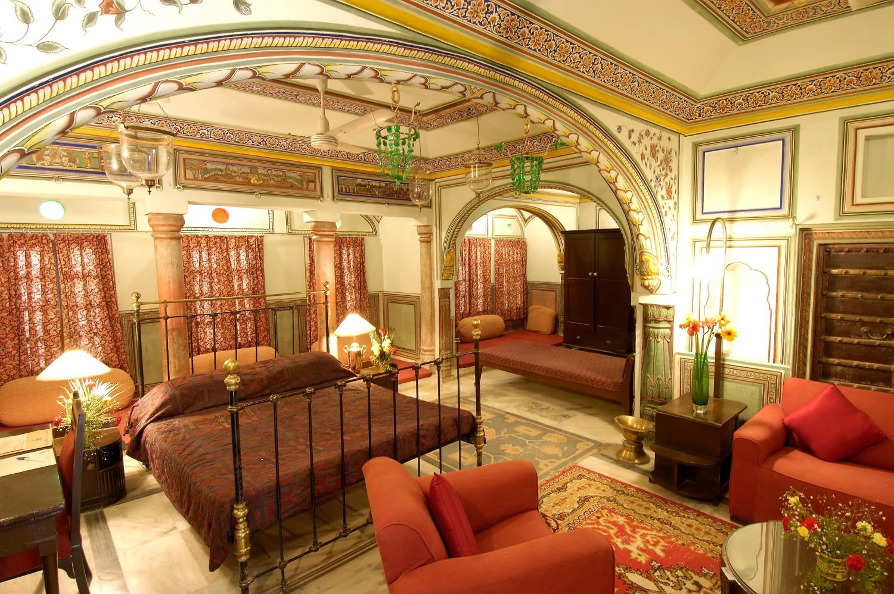 Bed in Hotel Castle Mandawa