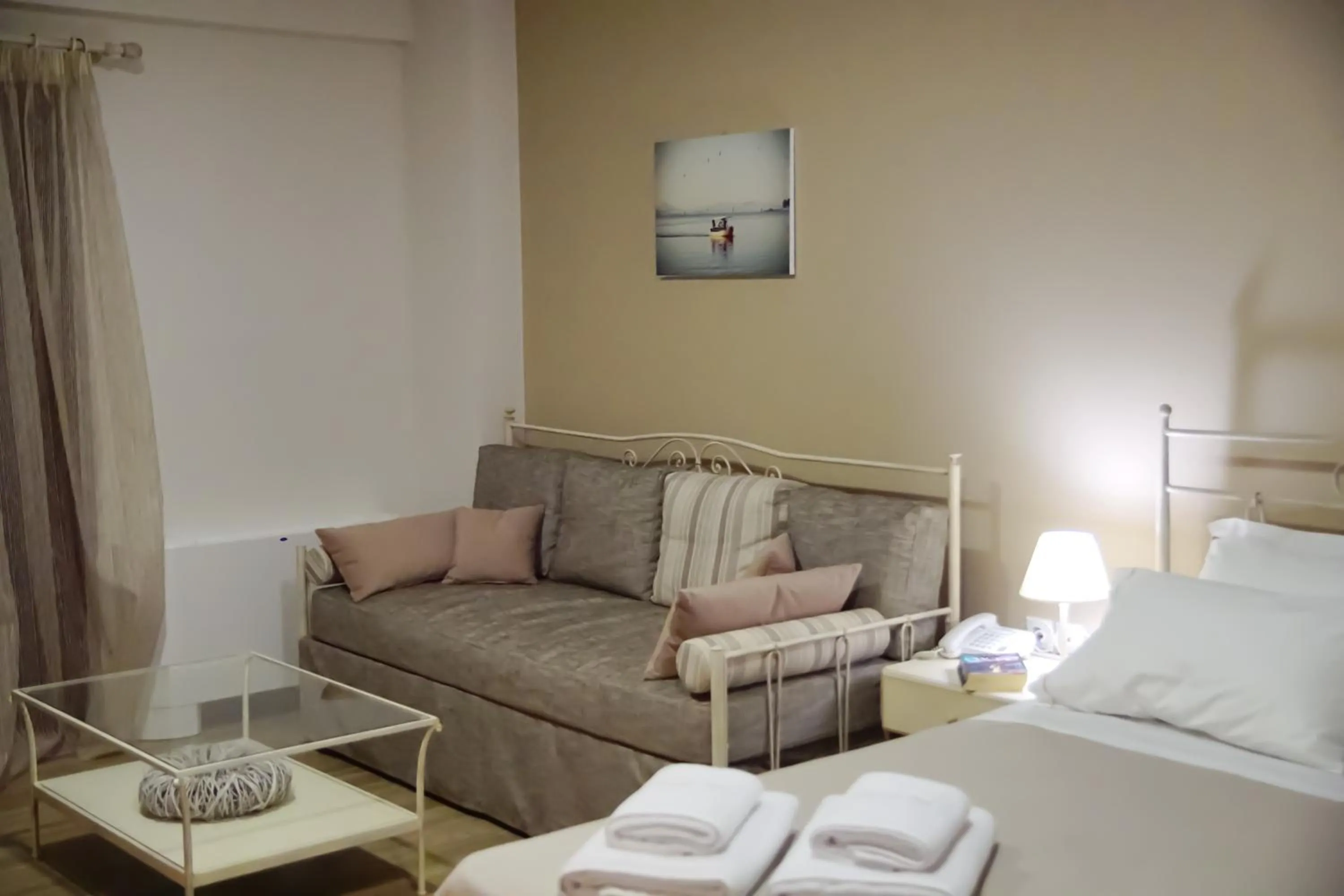Living room, Bed in Treanto Nafpaktos Boutique Hotel
