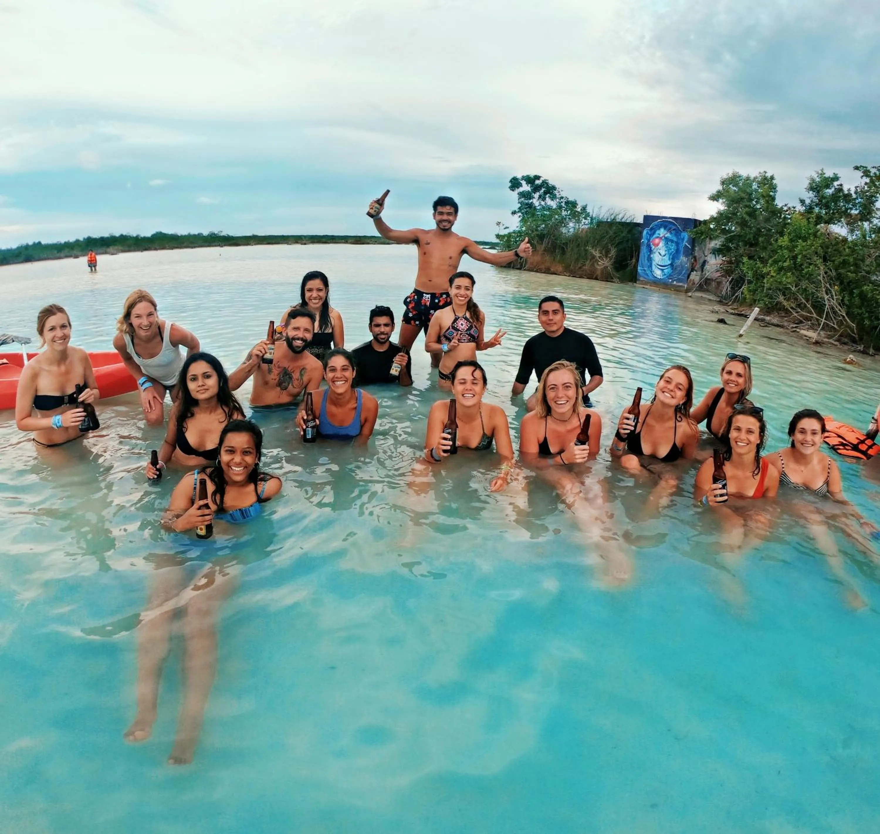 People in The Yak Lake House - Hostal Bacalar