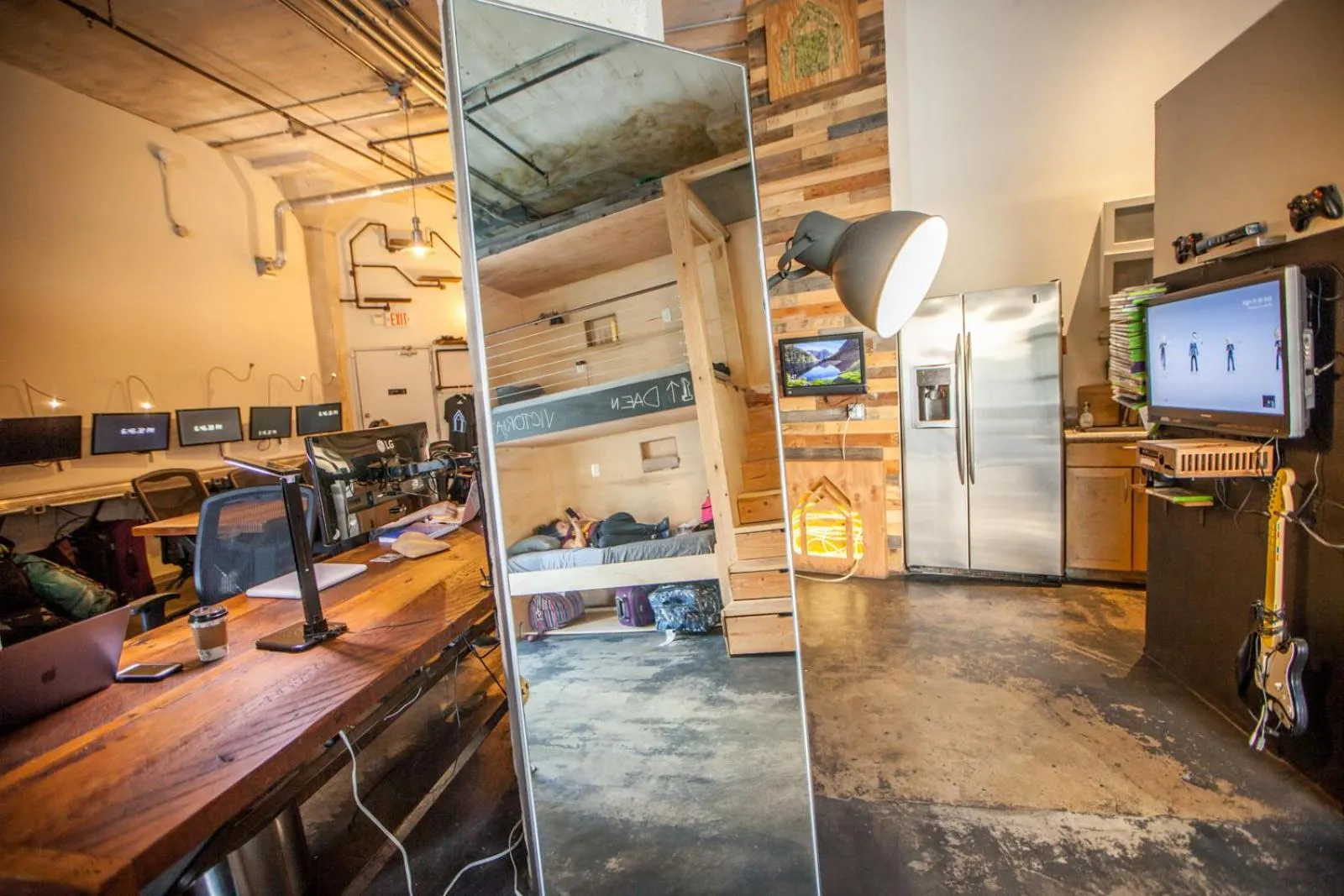 Communal lounge/ TV room in PodShare Hollywood