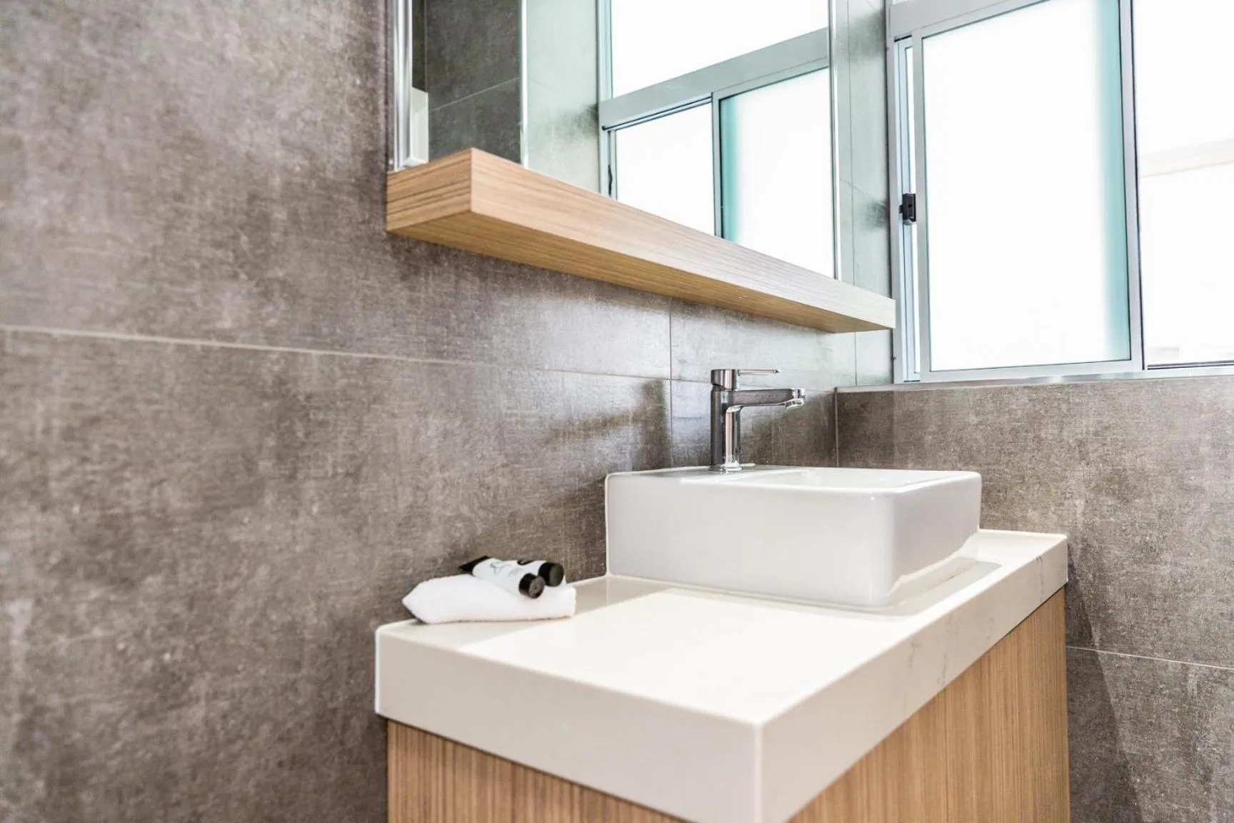 Bathroom in Lakes and Ocean Hotel Forster