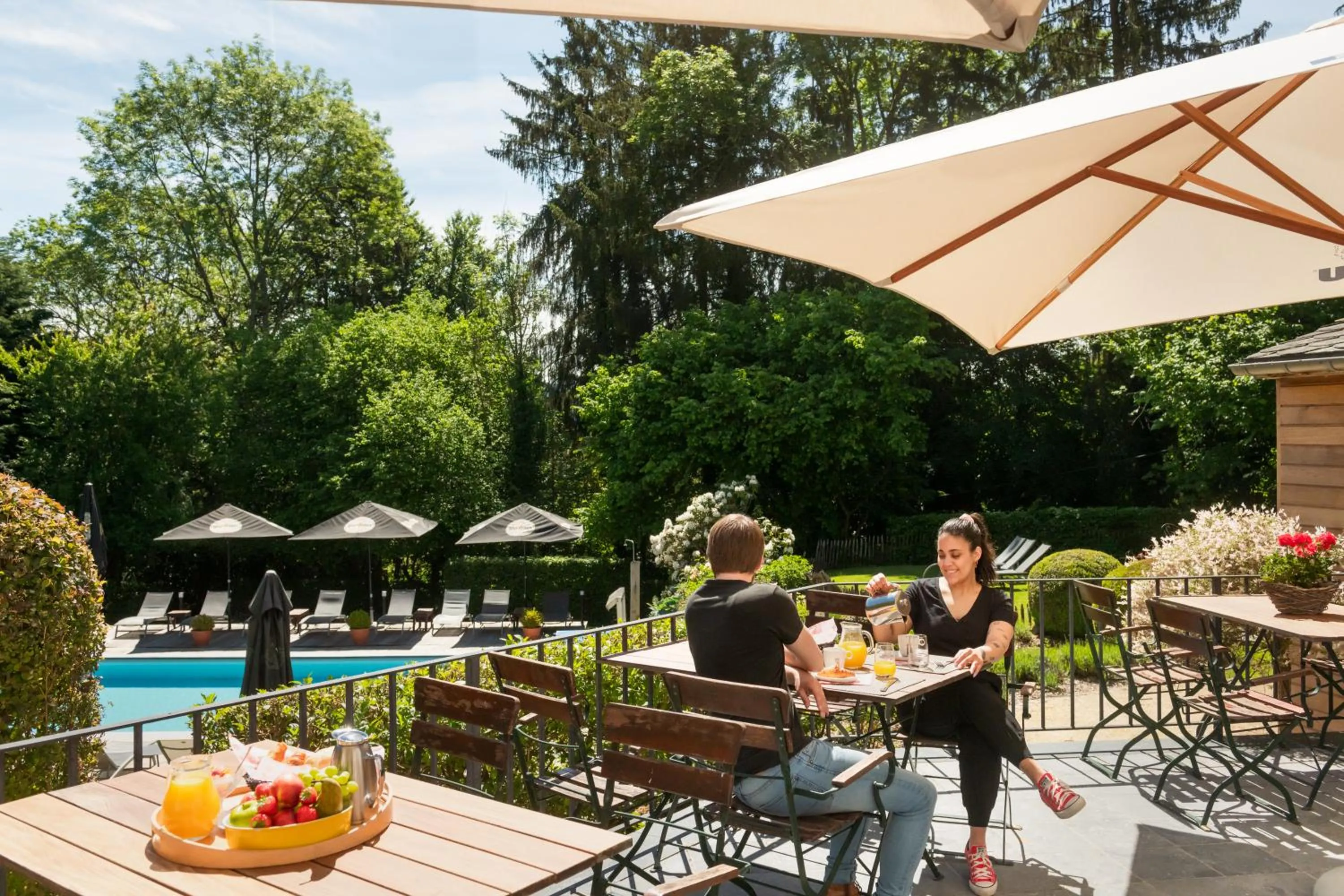 Balcony/Terrace in Hotel Aux Ecuries De La Reine