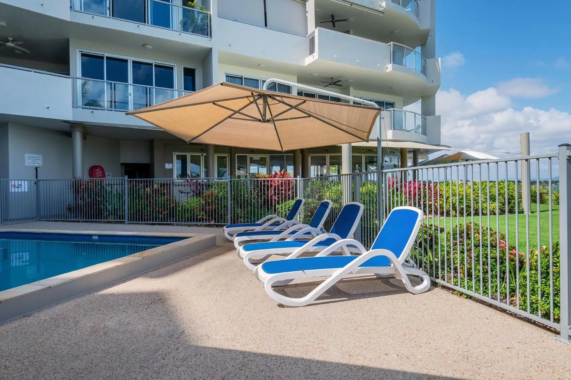 Pool view in Coral Cove Apartments - Absolute Beachfront Resort Bowen