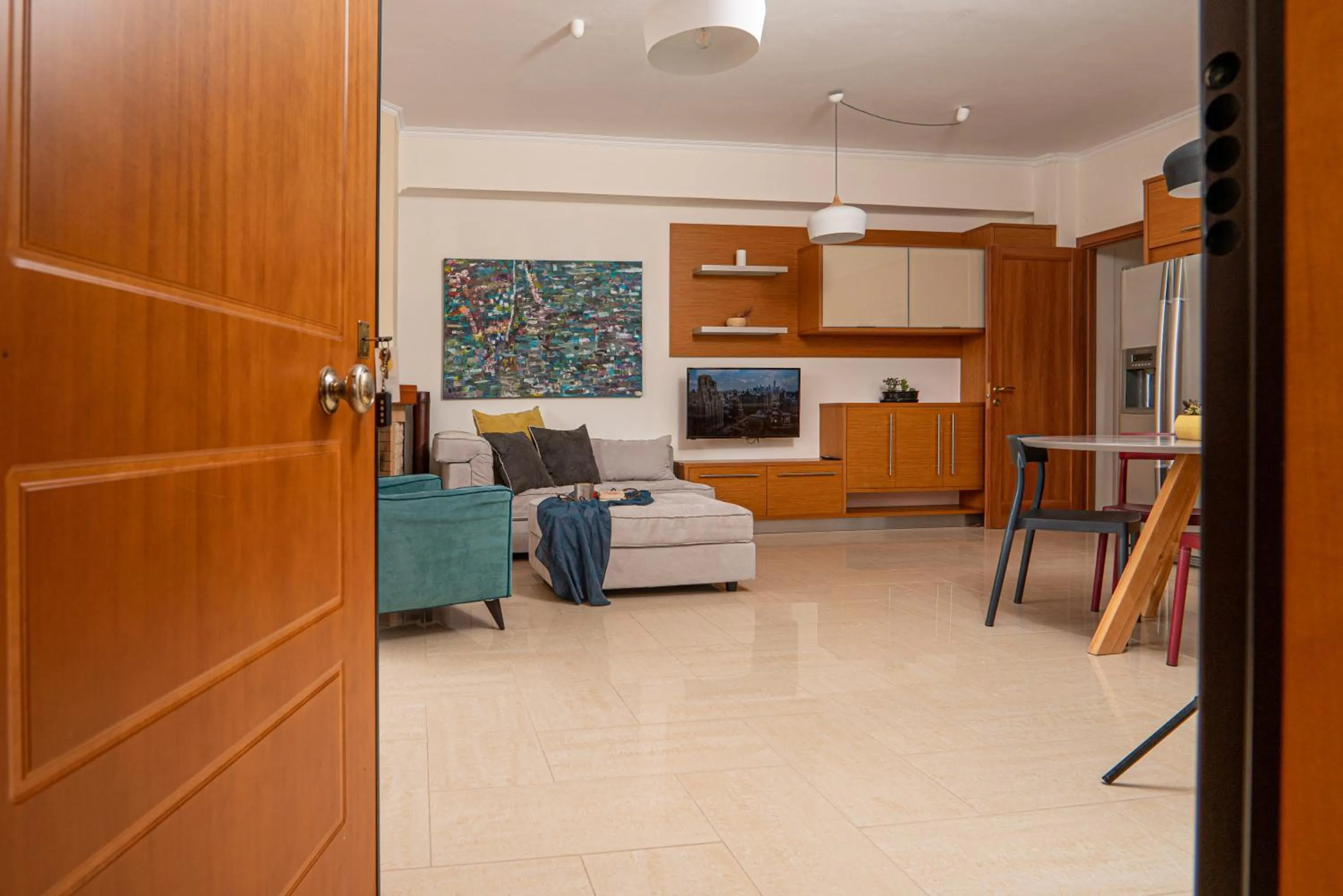 Living room in Contemporary 2 bedroom apt 5 min walk from Kissamos center