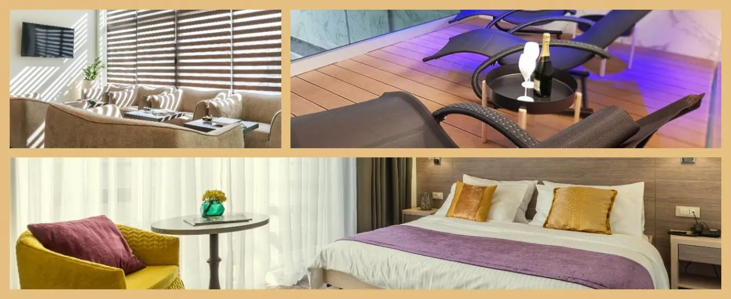 Swimming pool, Bed in Hotel Mondo