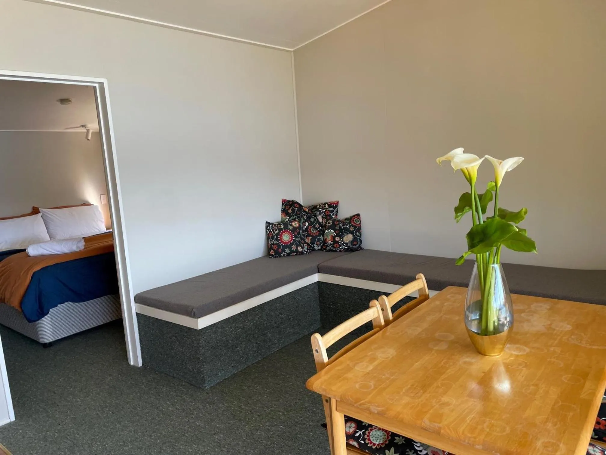 Living room, Bed in The Lodge At Te Rawa