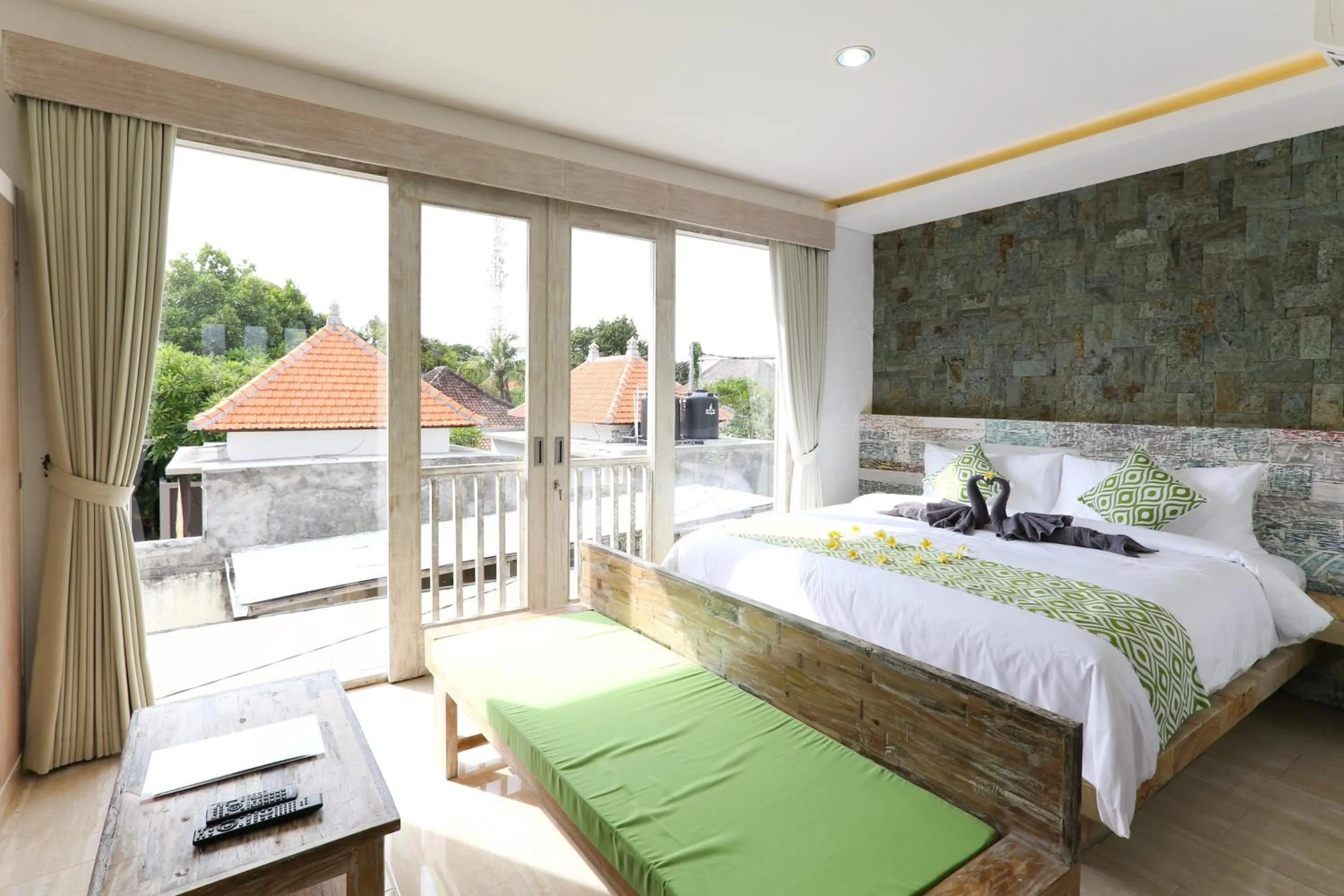 Bedroom, Bed in Green Studio Apartment Sanur