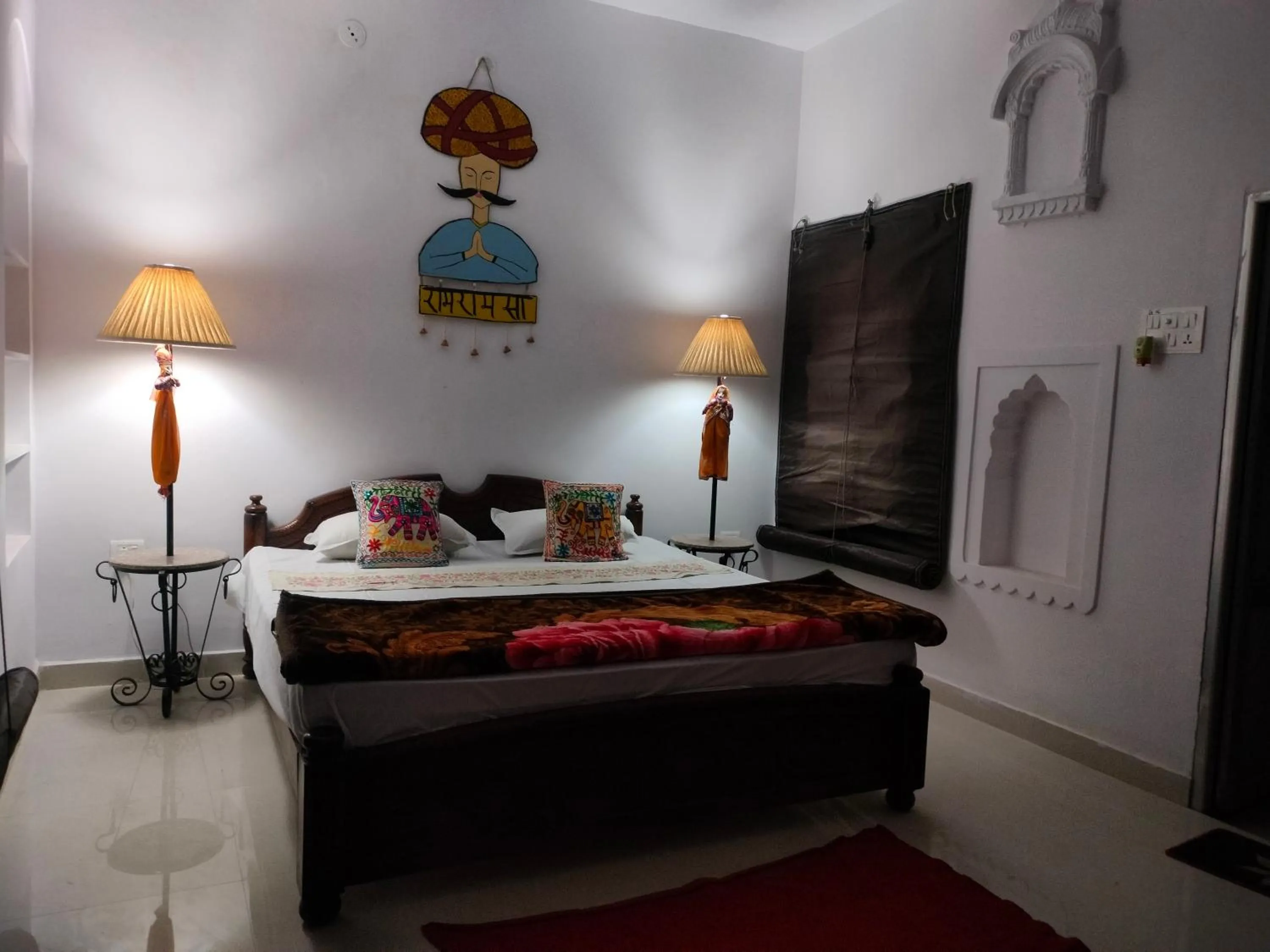 Bed in Hotel Mandawa Palace And Restaurent