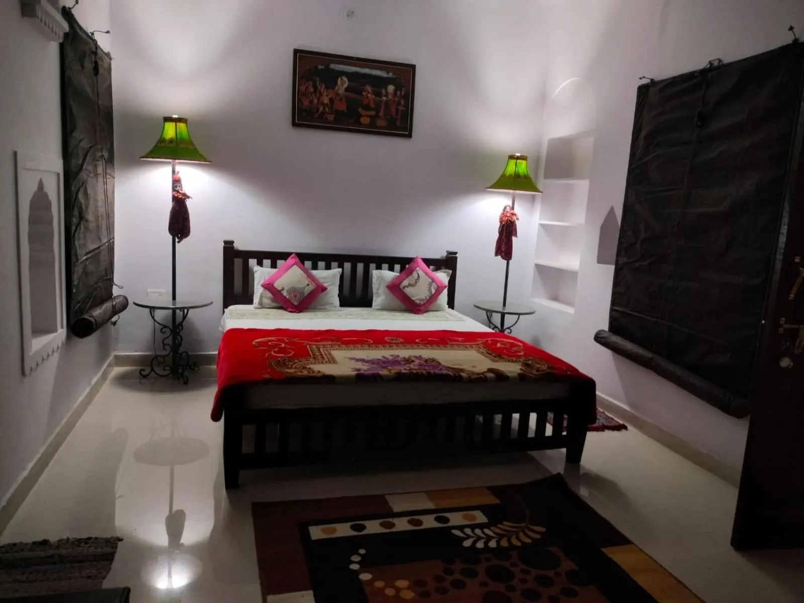 Bed in Hotel Mandawa Palace And Restaurent