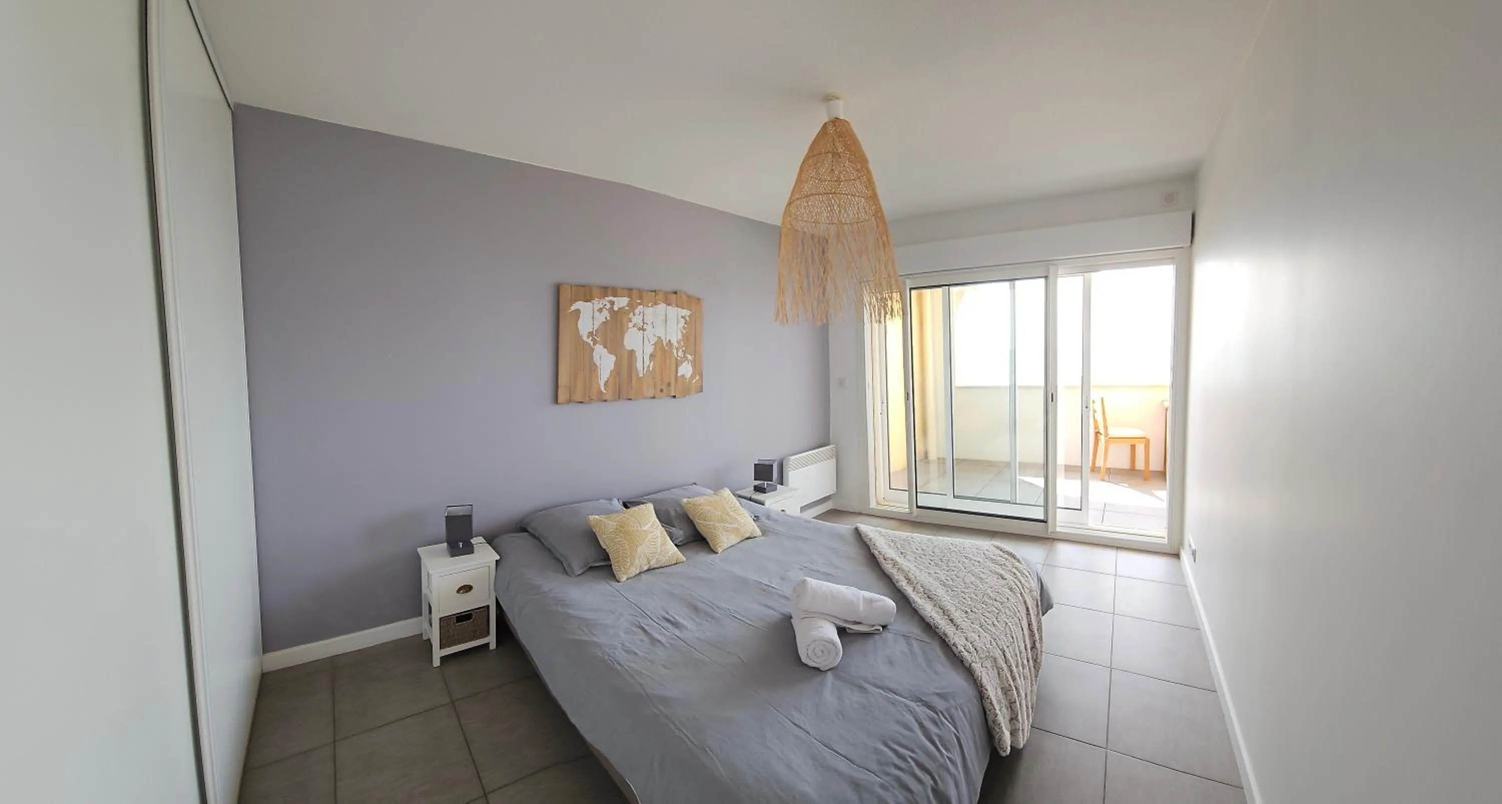 Balcony/Terrace, Bed in Résidence Pasino