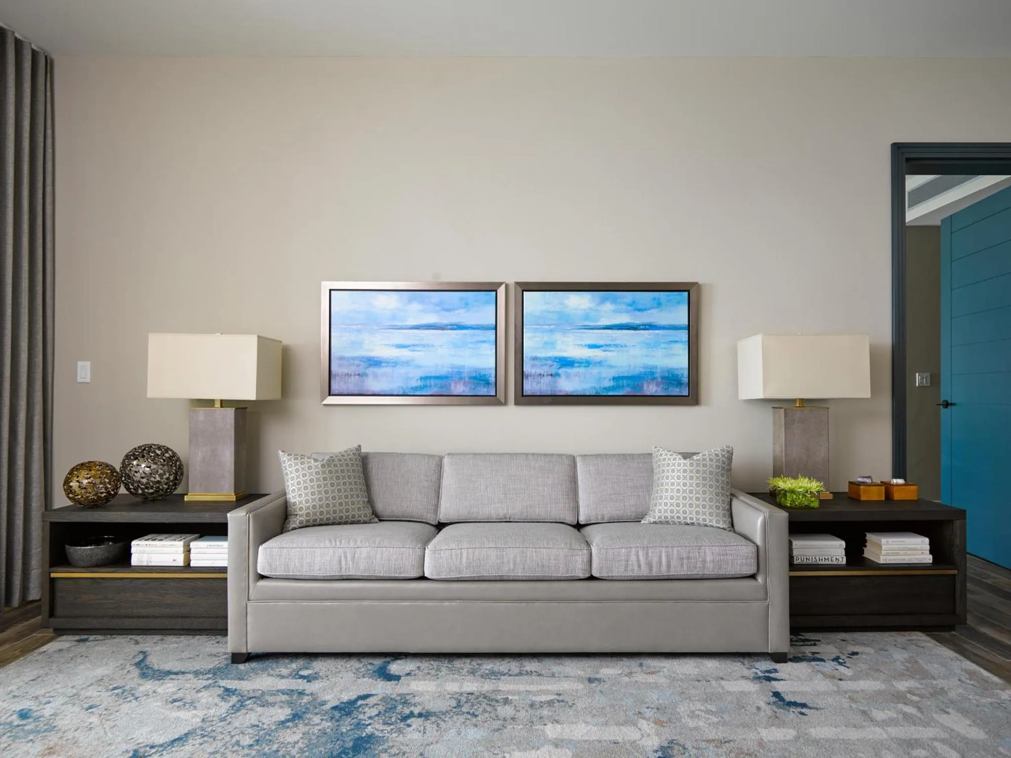 Living room in The Loren at Pink Beach