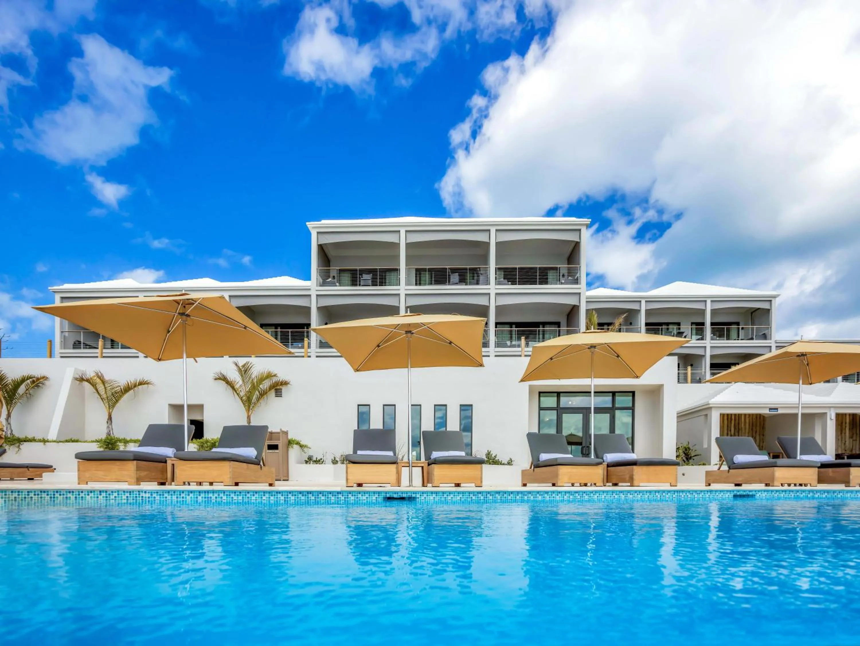 Pool view in The Loren at Pink Beach