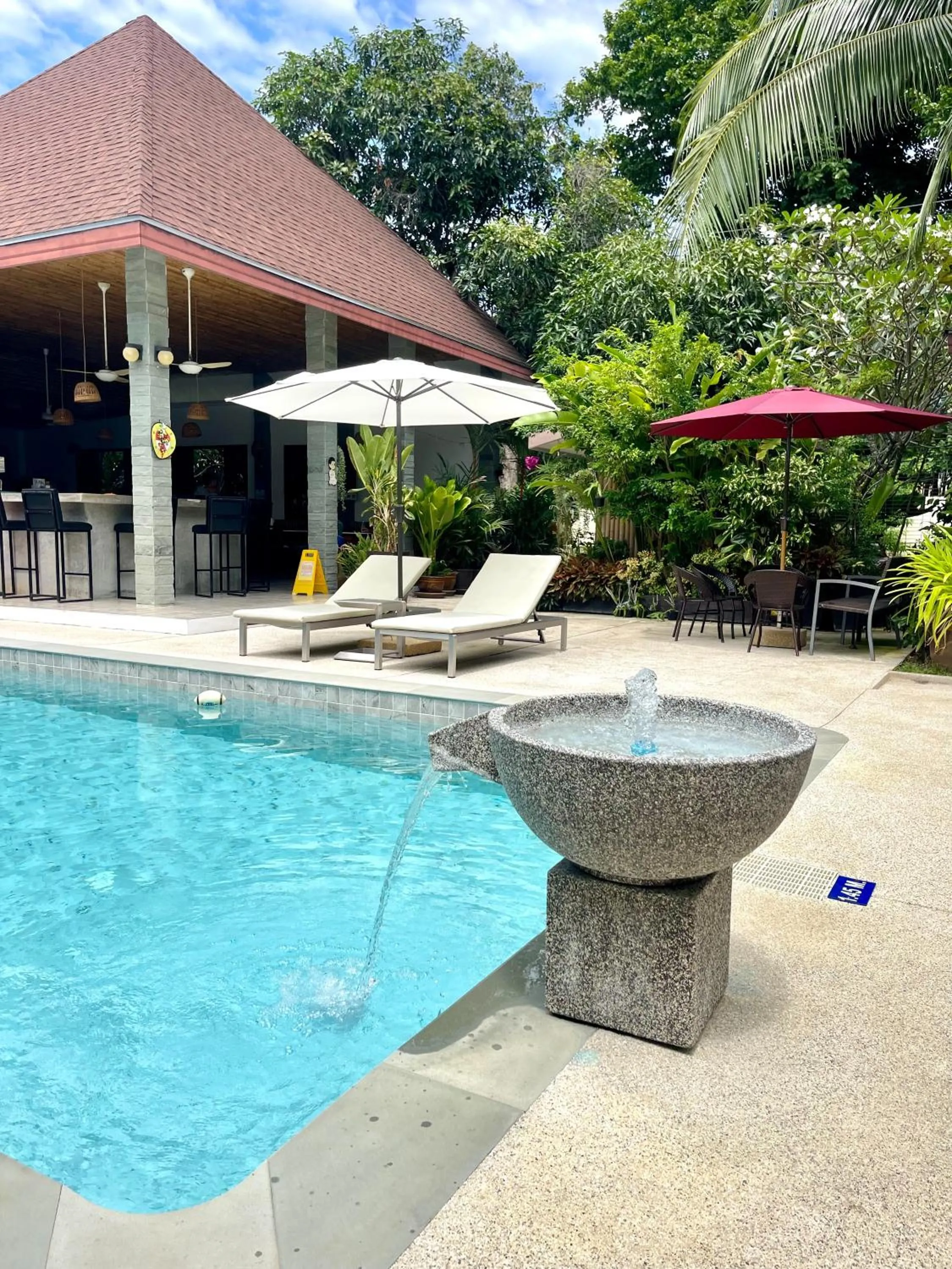 Pool view in Lotus Bleu Resort & Restaurant