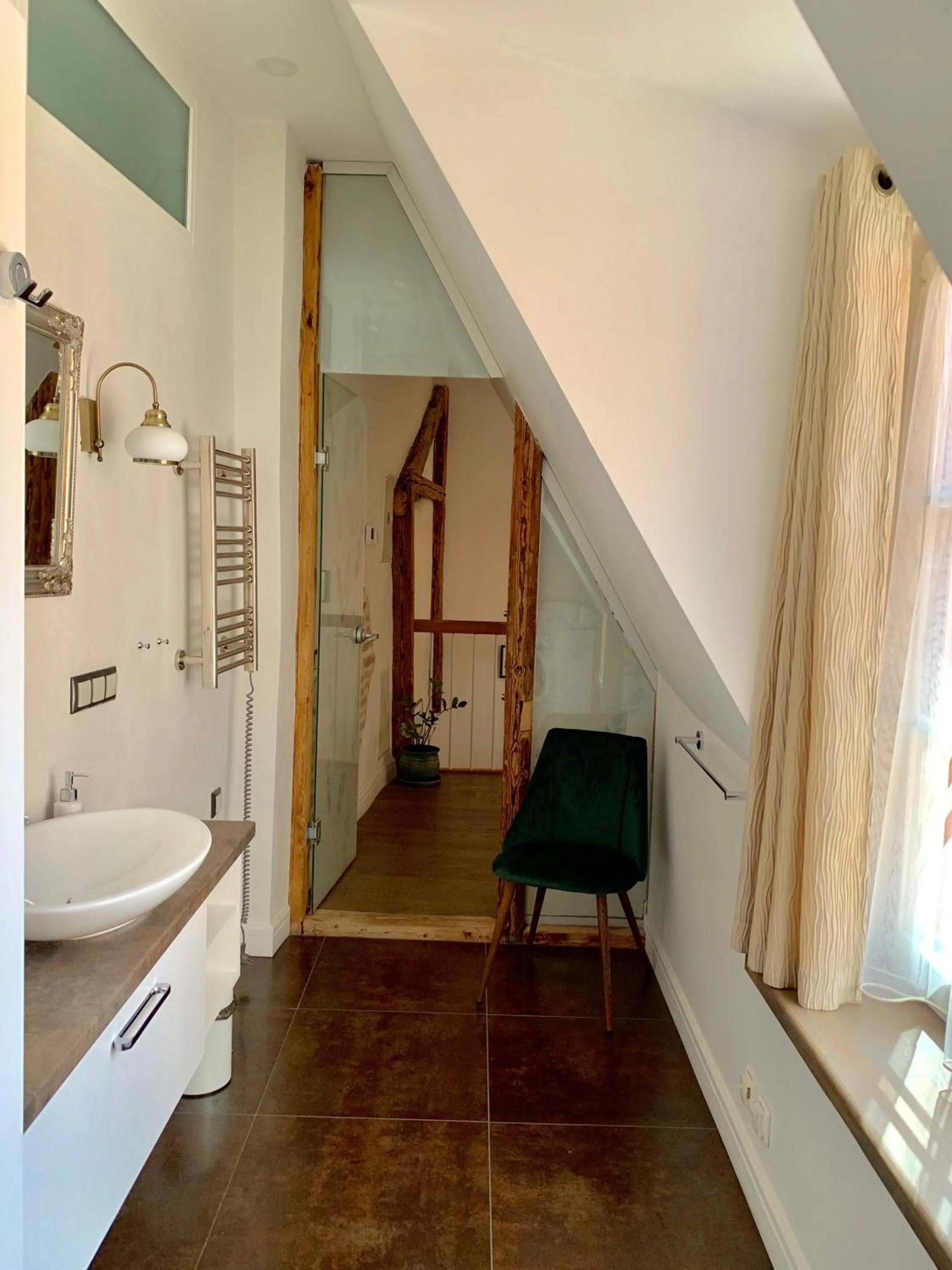 Bathroom, Bed in Very Vilnius Pilies street