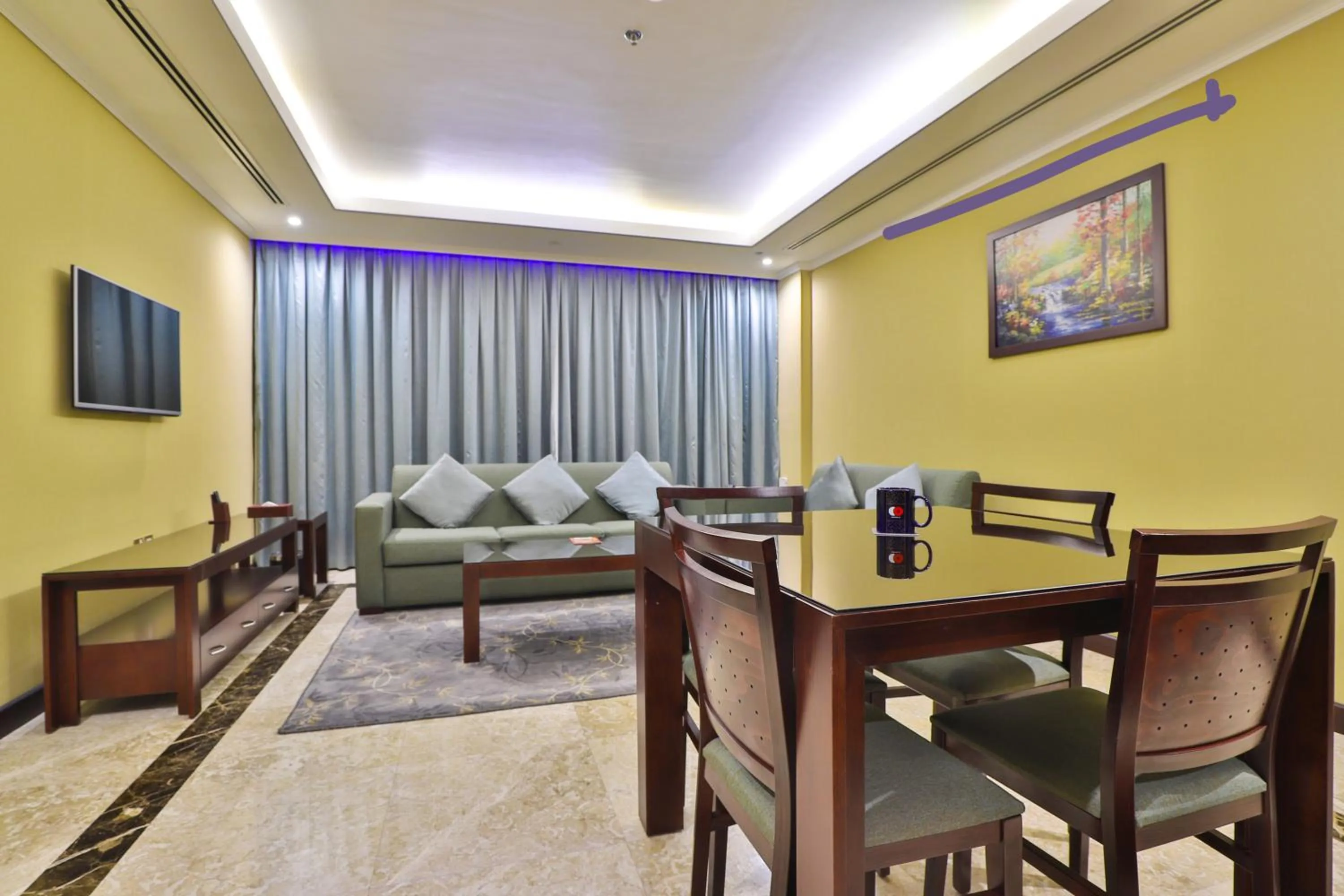 Living room in Telal Hotel Apartments