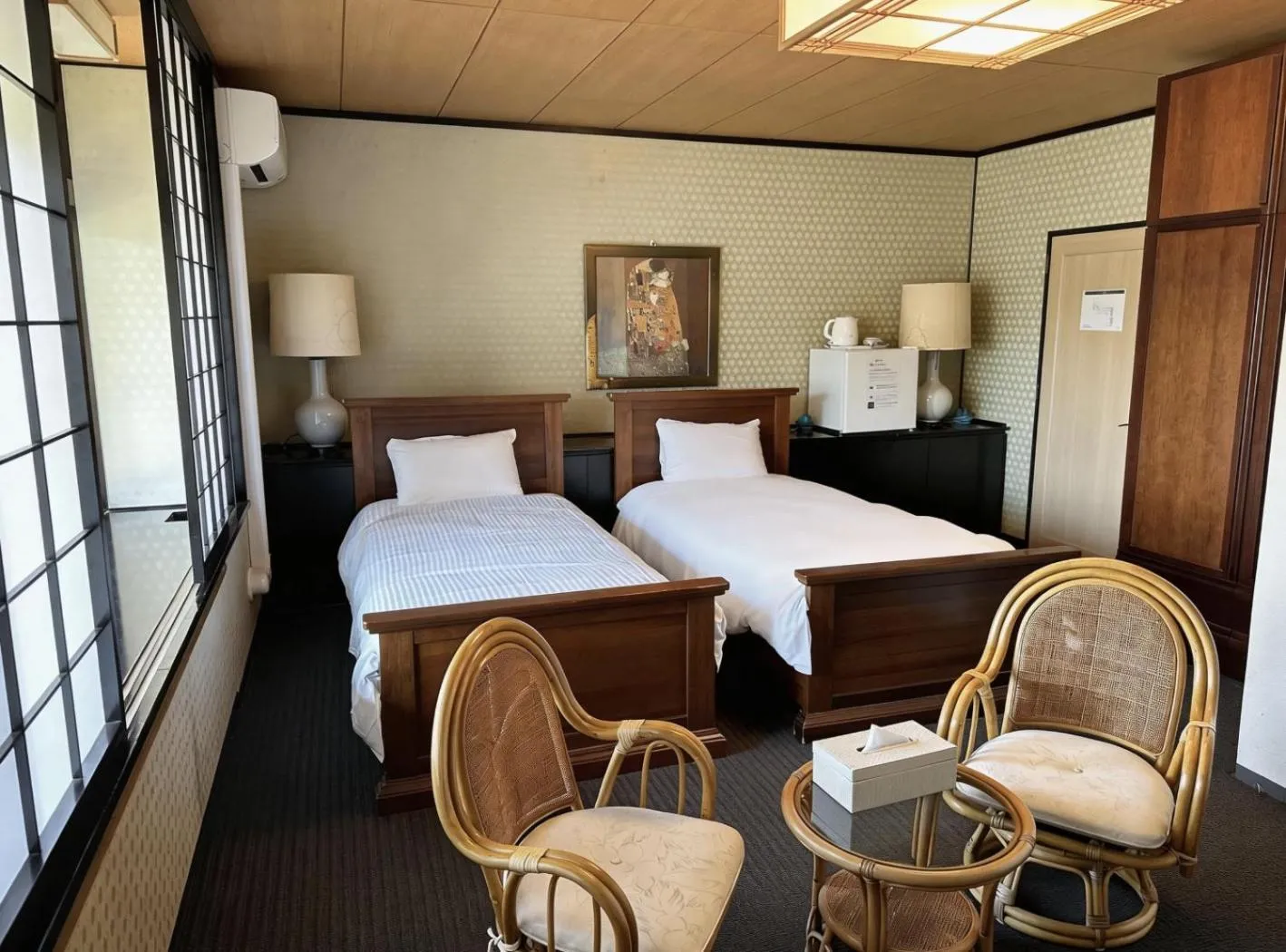 Bed in Kansai Airport Hotel Pine Villa