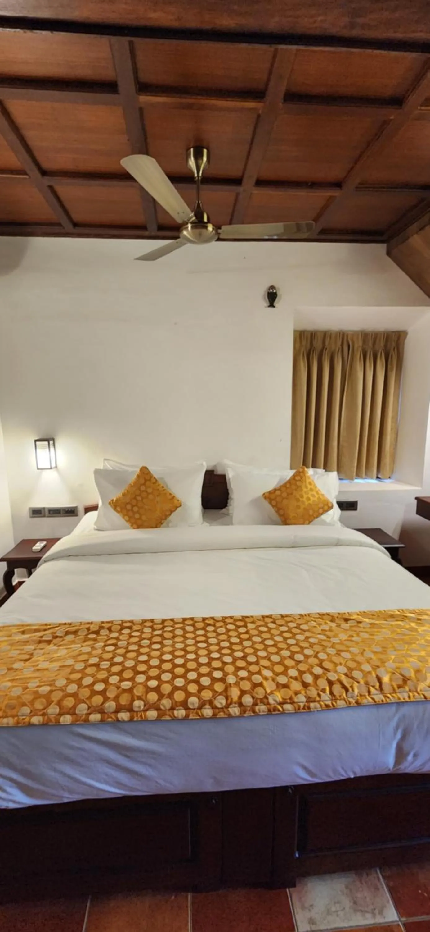 Bedroom, Bed in Kumarakom Tharavadu - A Heritage Hotel, Kumarakom By Perfect Stays