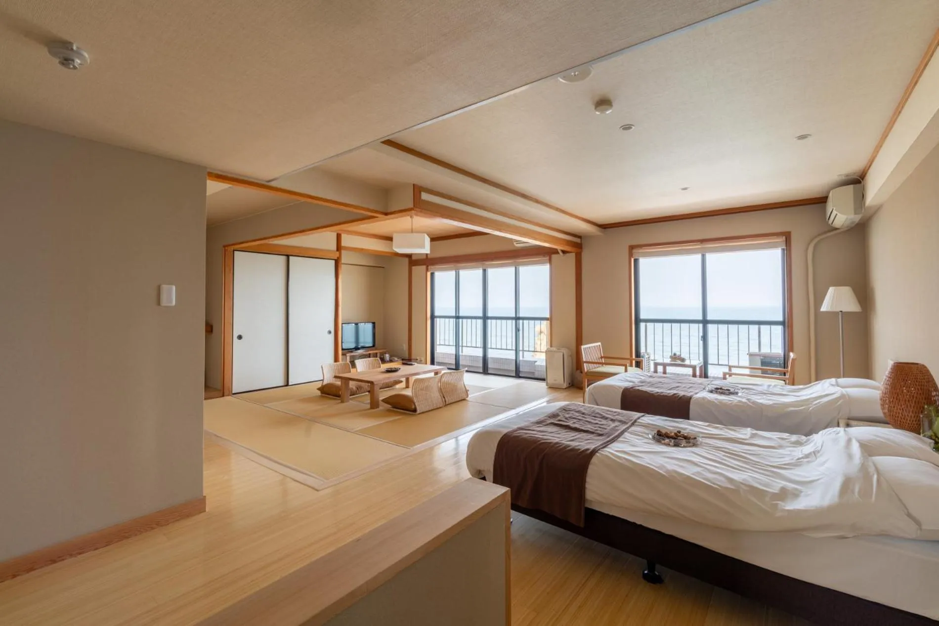 Bed in Isohara Seaside Hotel