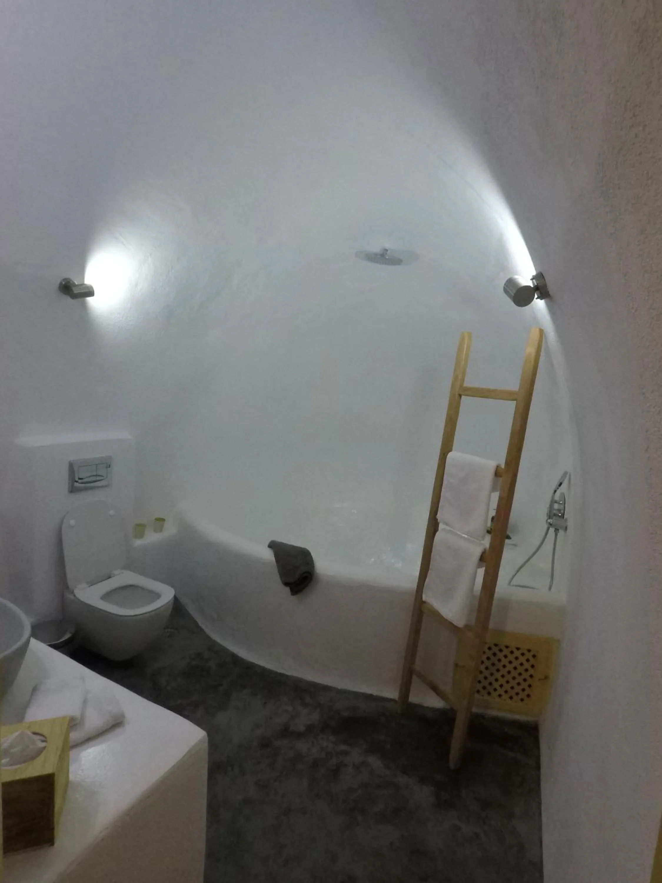 Shower, Bed in Akron Cliff Suite