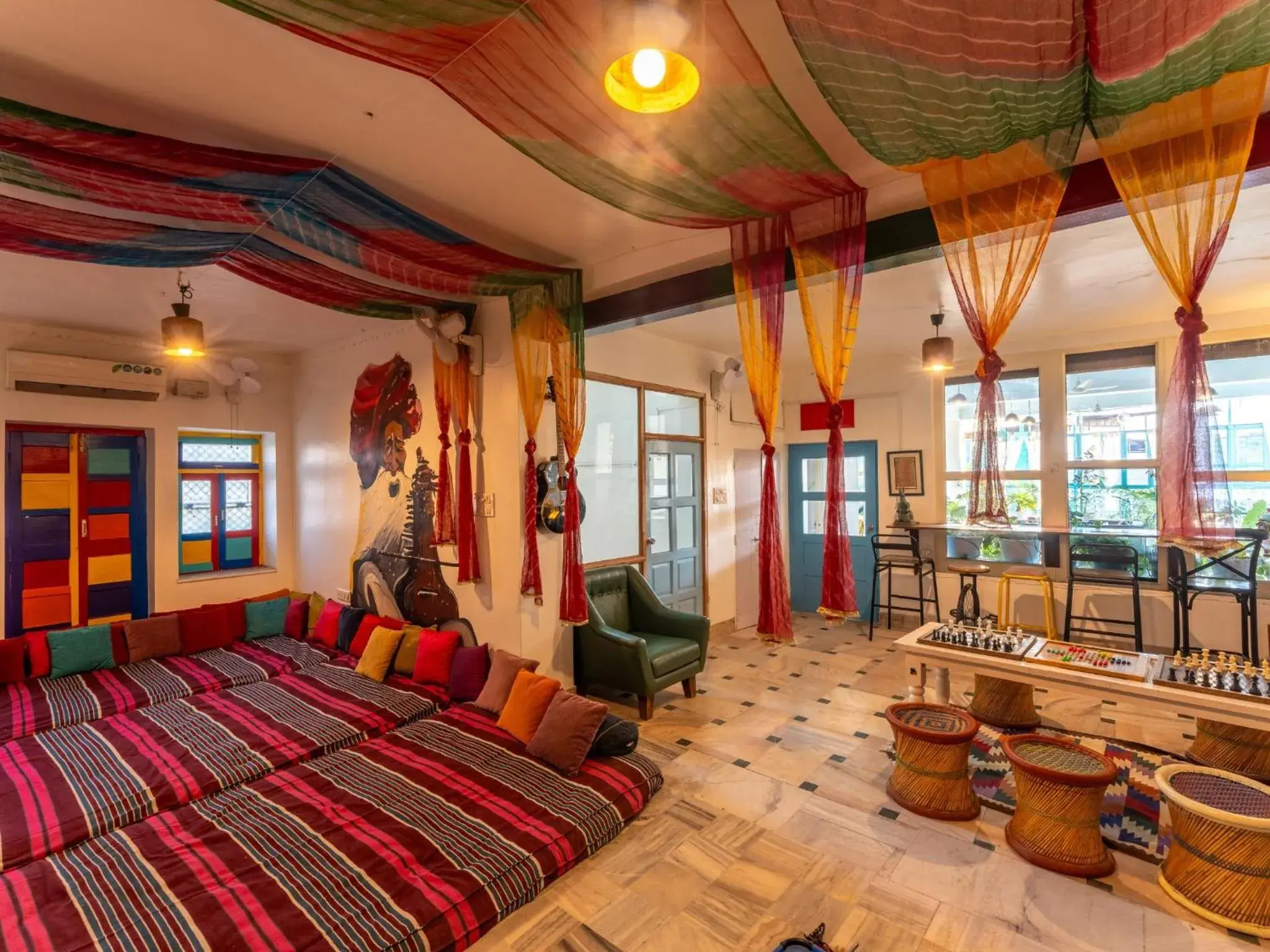 Communal lounge/ TV room, Bed in Moustache Jodhpur Communal lounge/ TV room, Bed in Moustache Jodhpur