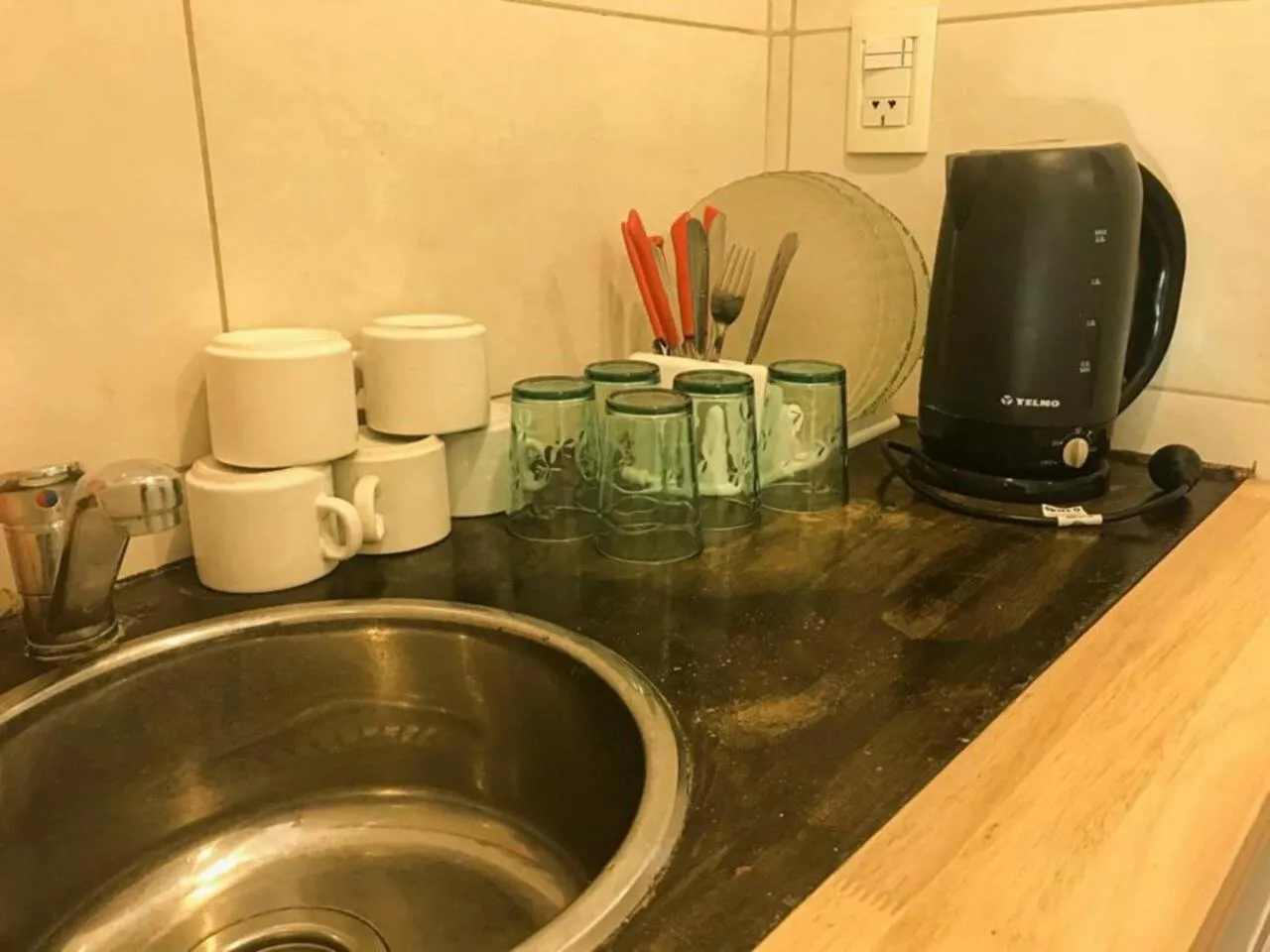Kitchen or kitchenette in Hotel Messina
