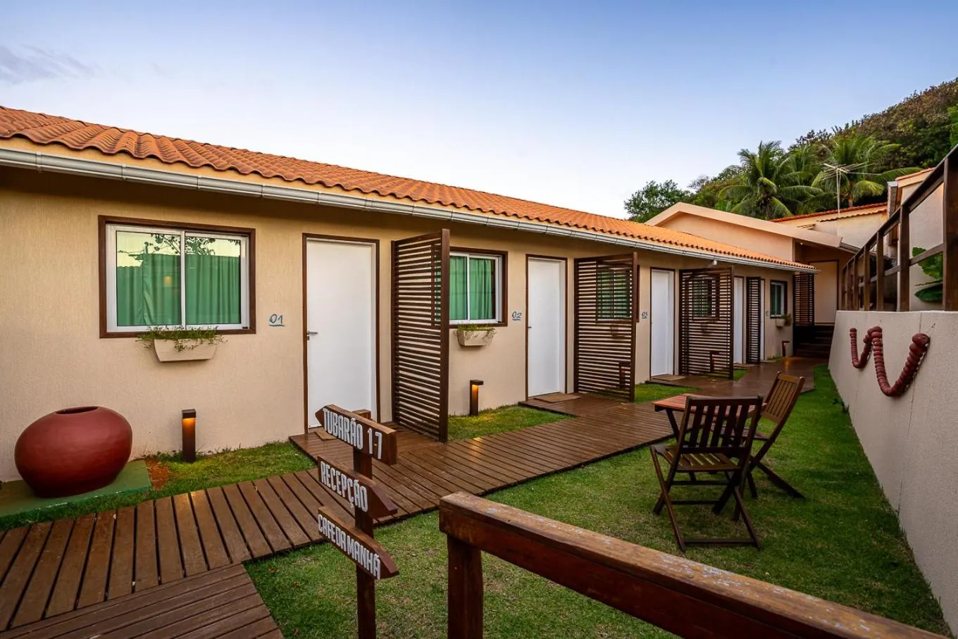 Balcony/Terrace in Pousada Tubarão
