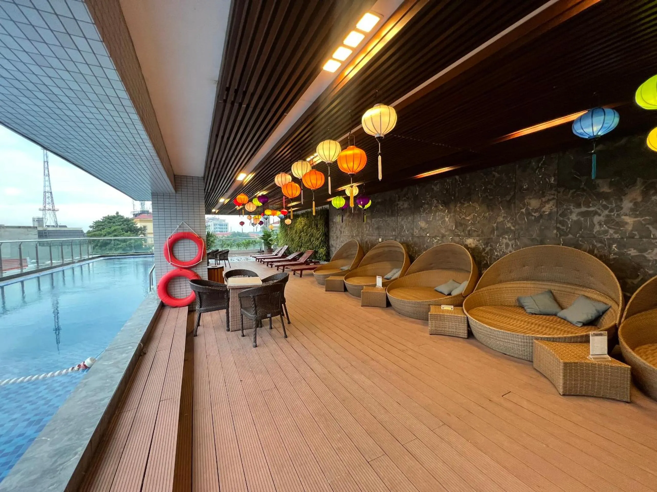 Pool view in Le Indochina Hotel