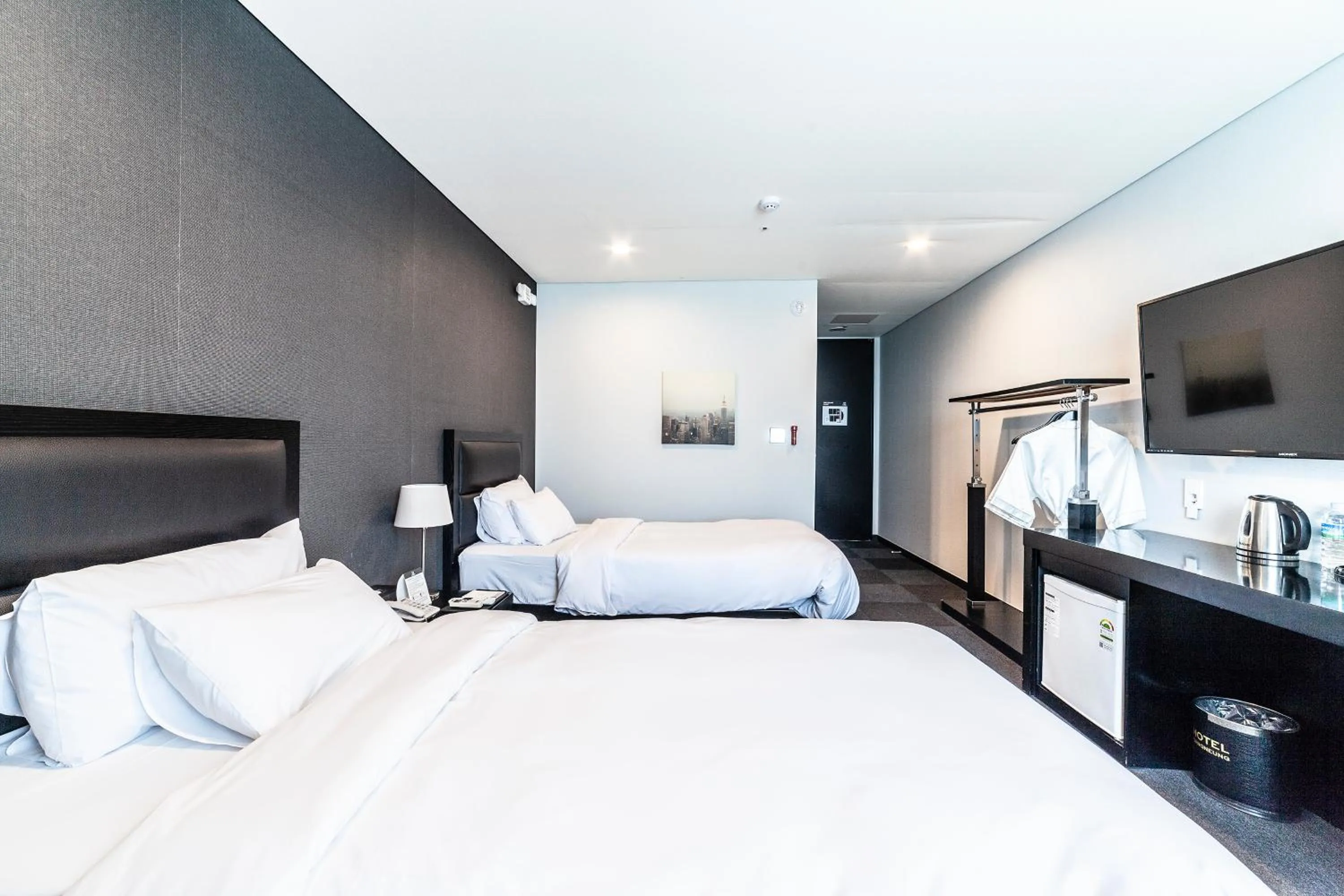 Bed in Gangneung Tourist Hotel