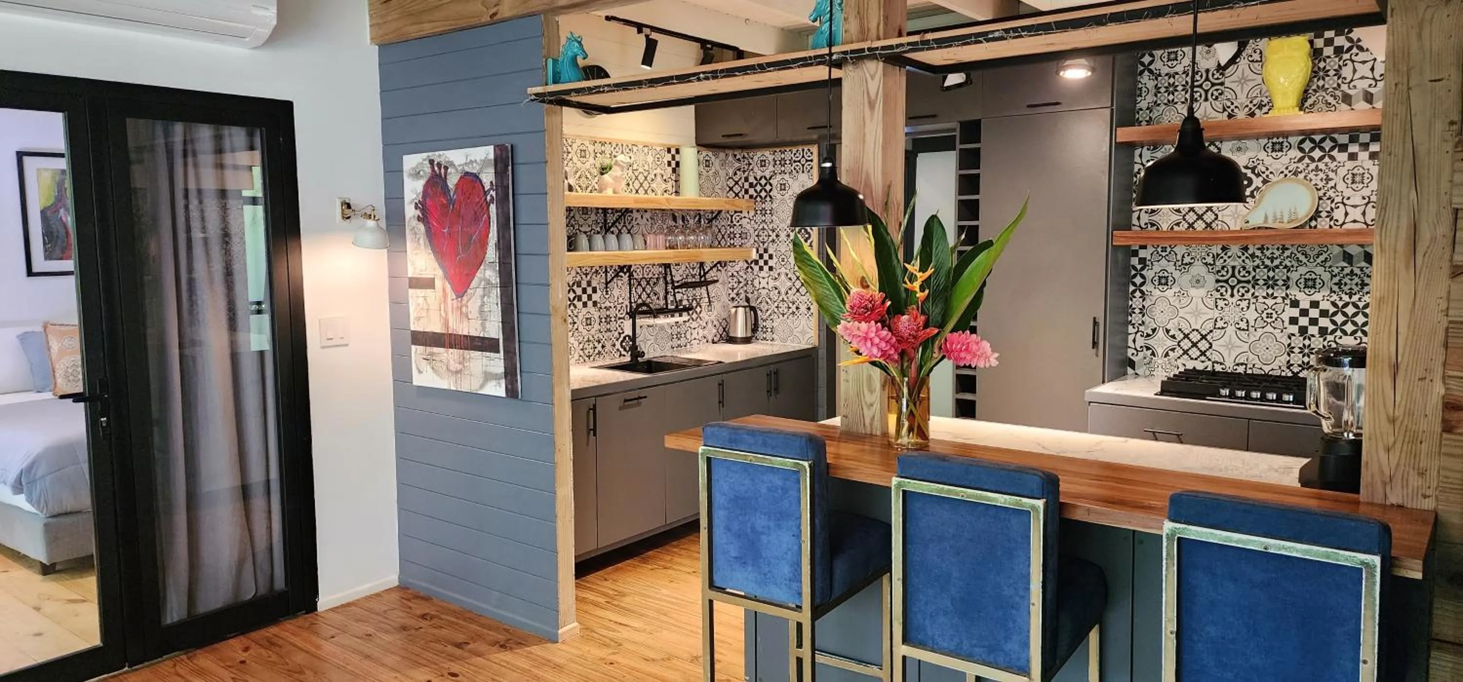 Kitchen or kitchenette in Boutique Hotel y Spa Tangara Azul