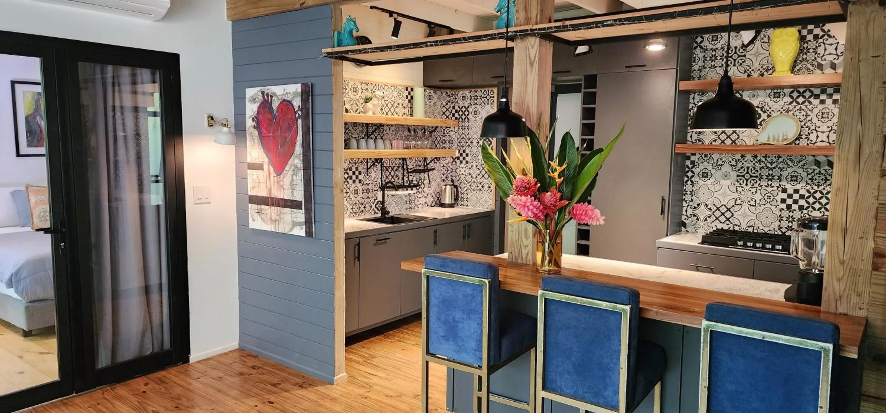 Kitchen or kitchenette in Boutique Hotel y Spa Tangara Azul