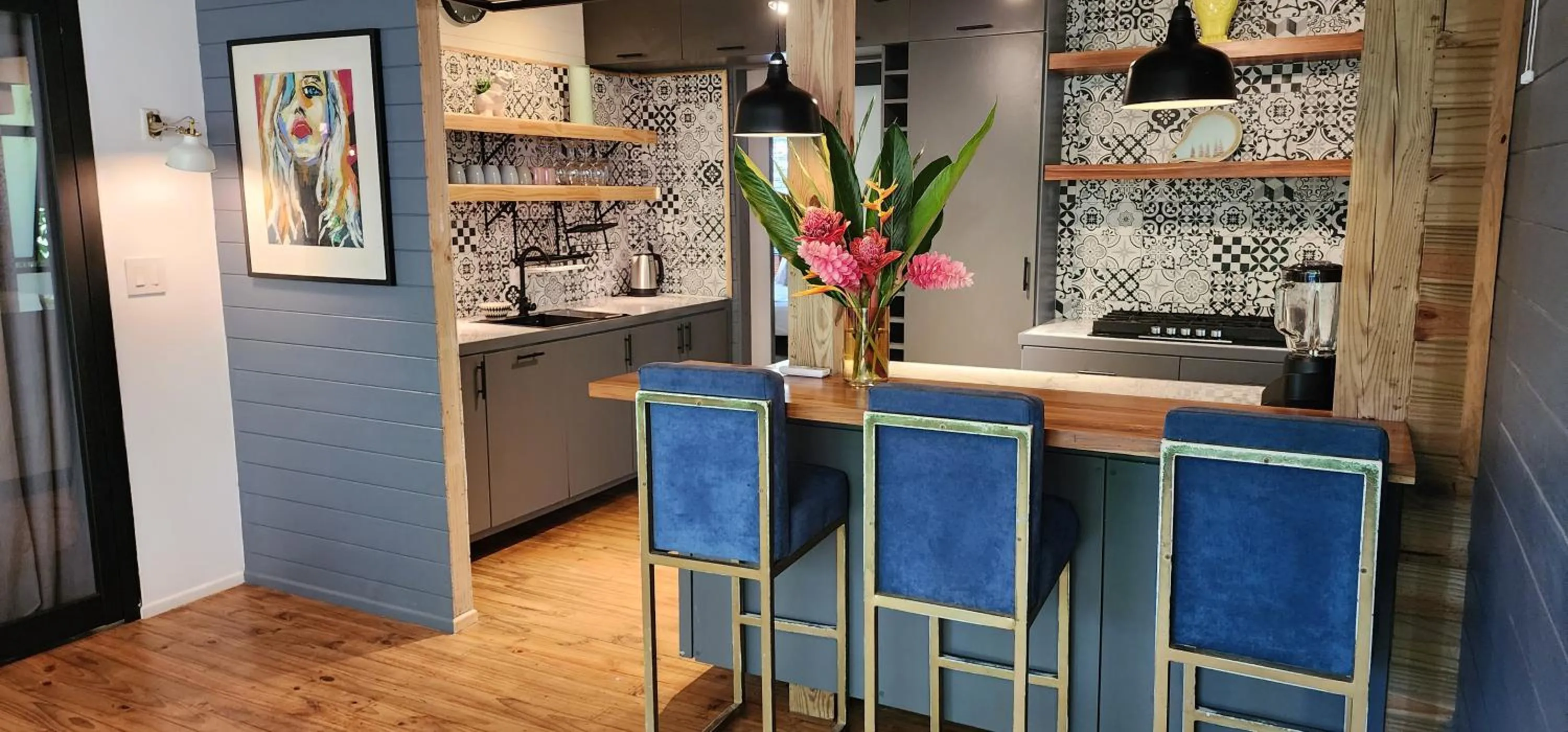 Kitchen or kitchenette in Boutique Hotel y Spa Tangara Azul