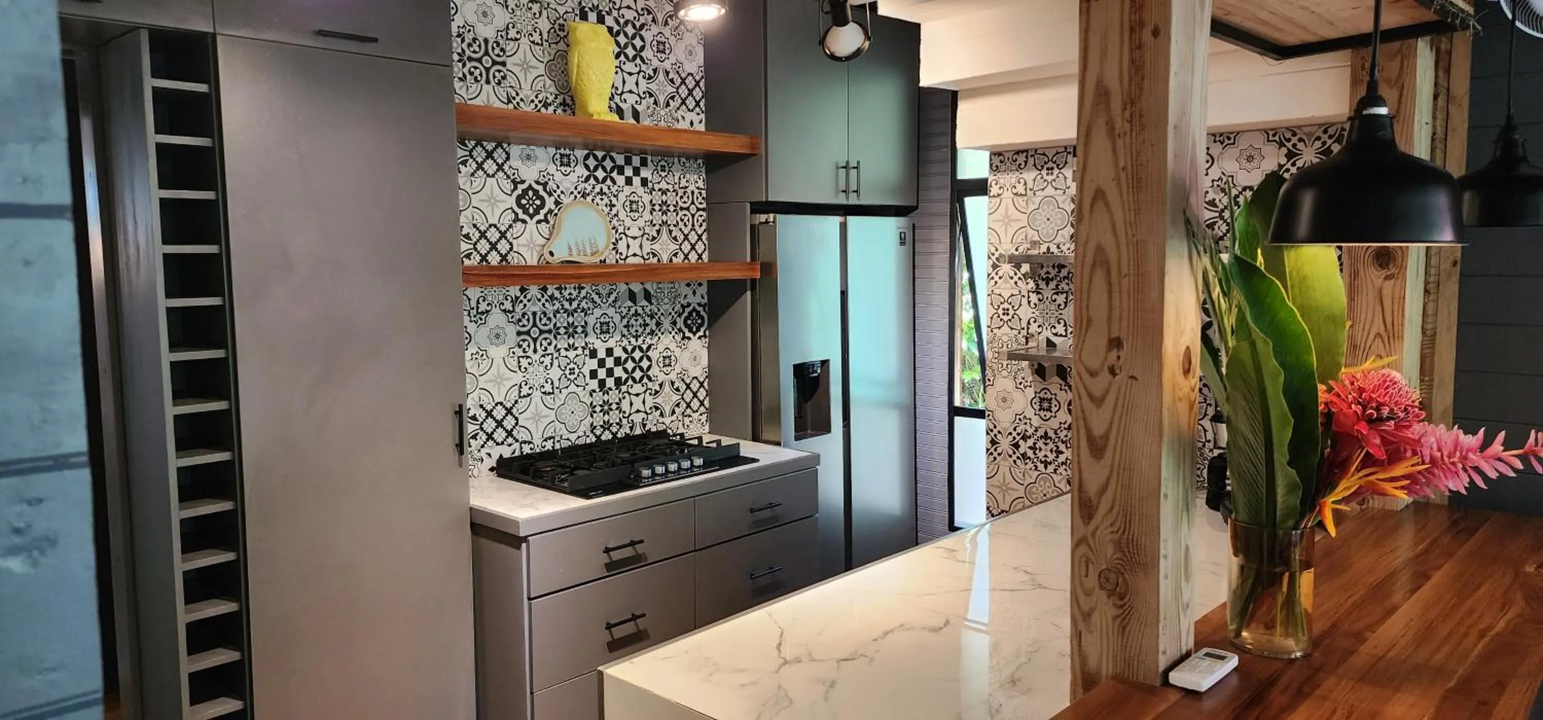 Kitchen or kitchenette in Boutique Hotel y Spa Tangara Azul