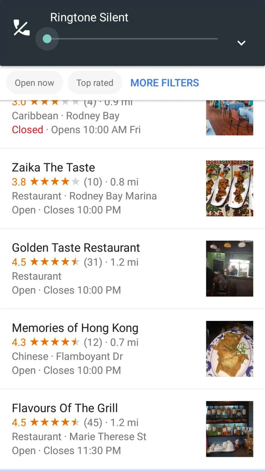 Restaurant/places to eat in Caribbean Dream Vacation Property CD1