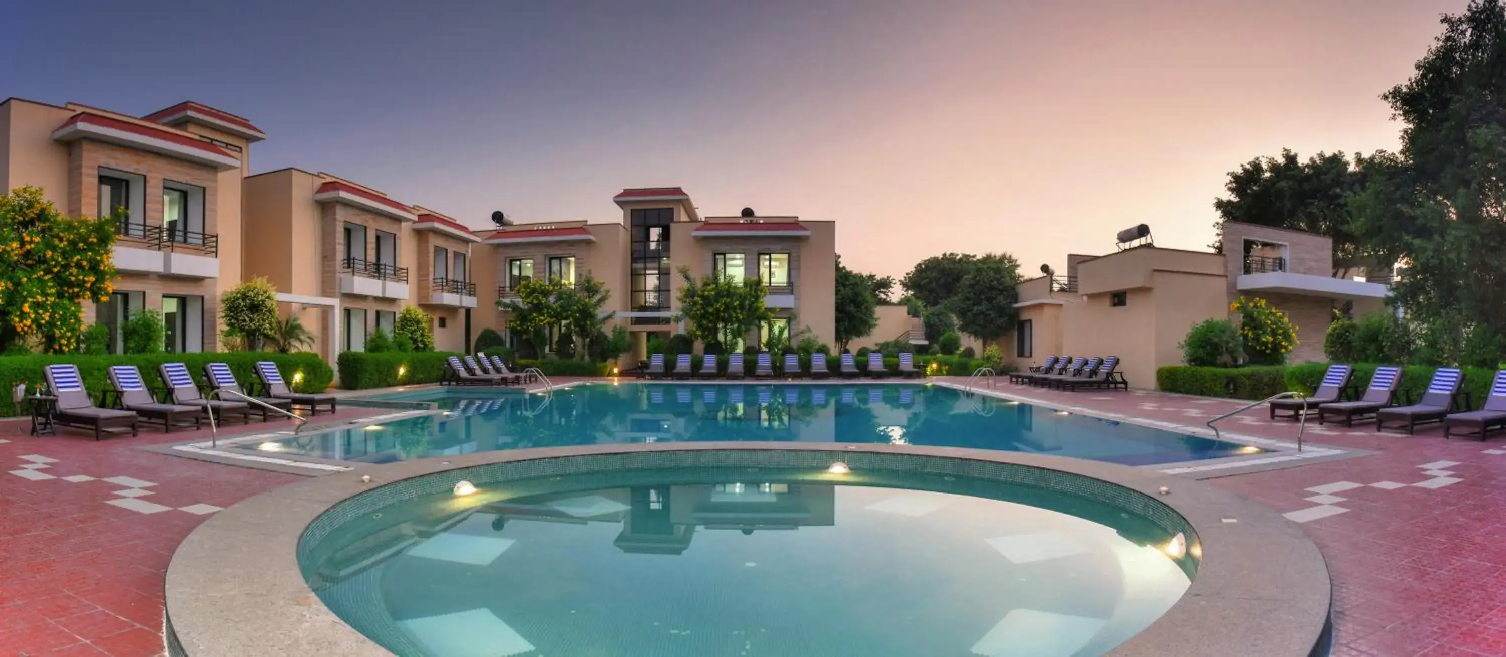 Pool view in Spree Jungle Vilas Resort Ranthambore Pool view in Spree Jungle Vilas Resort Ranthambore
