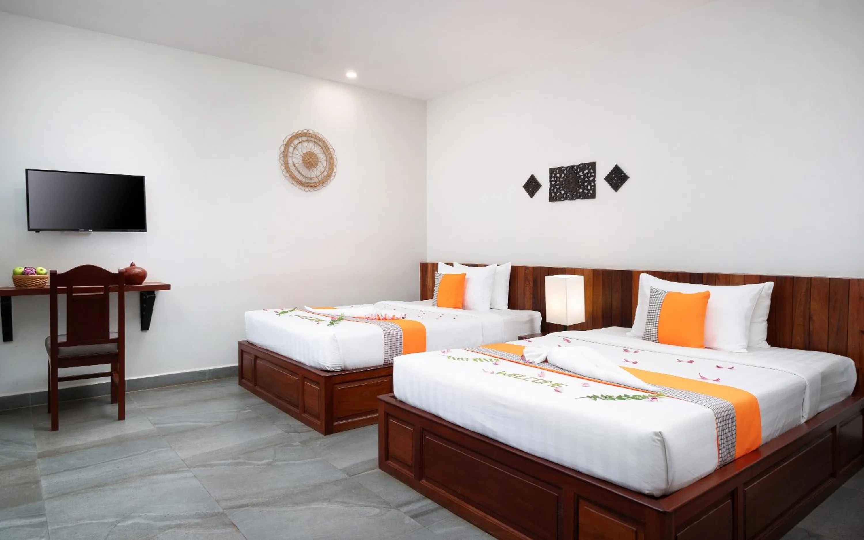 Bed in Indra Angkor Residence
