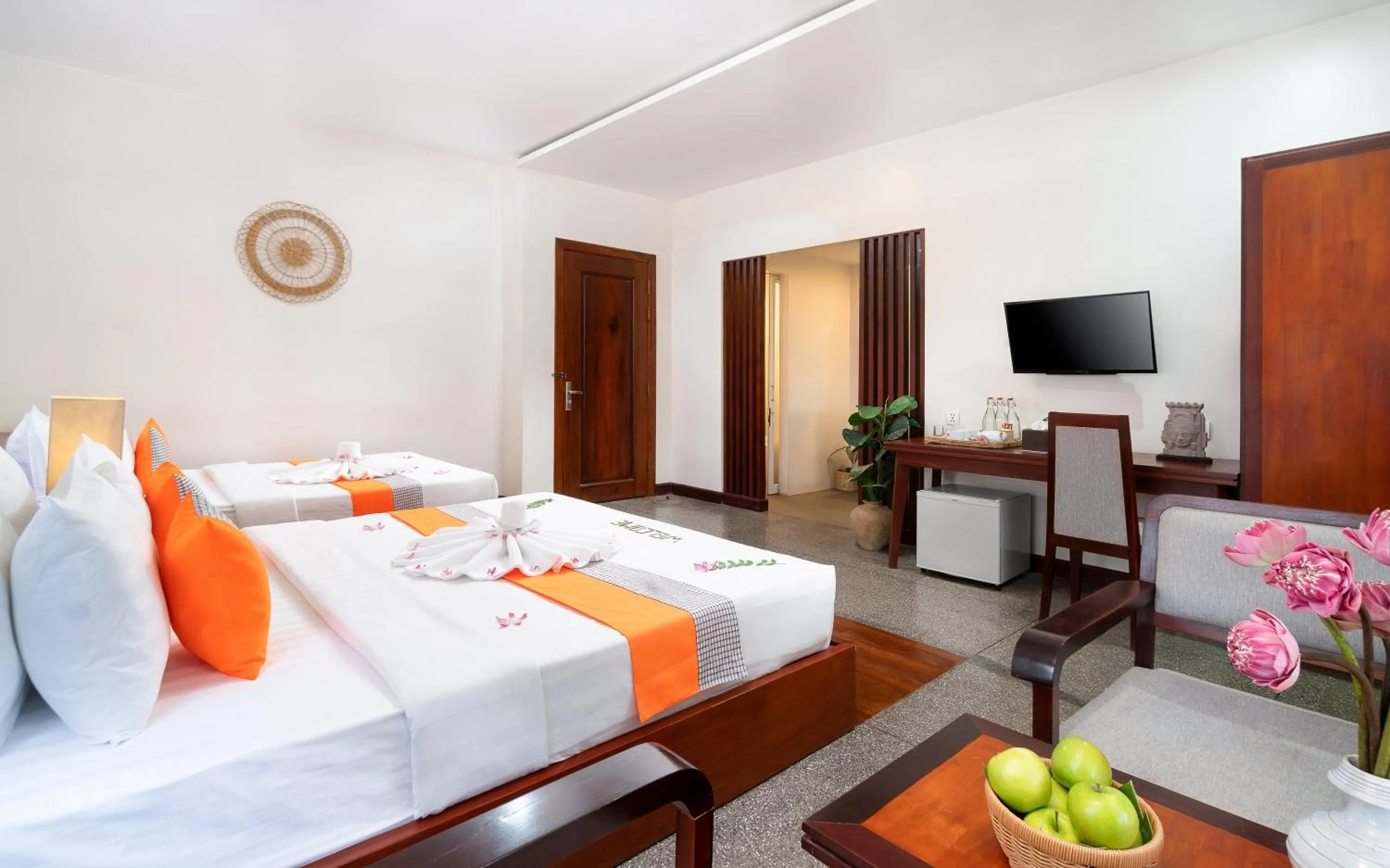 Bed in Indra Angkor Residence