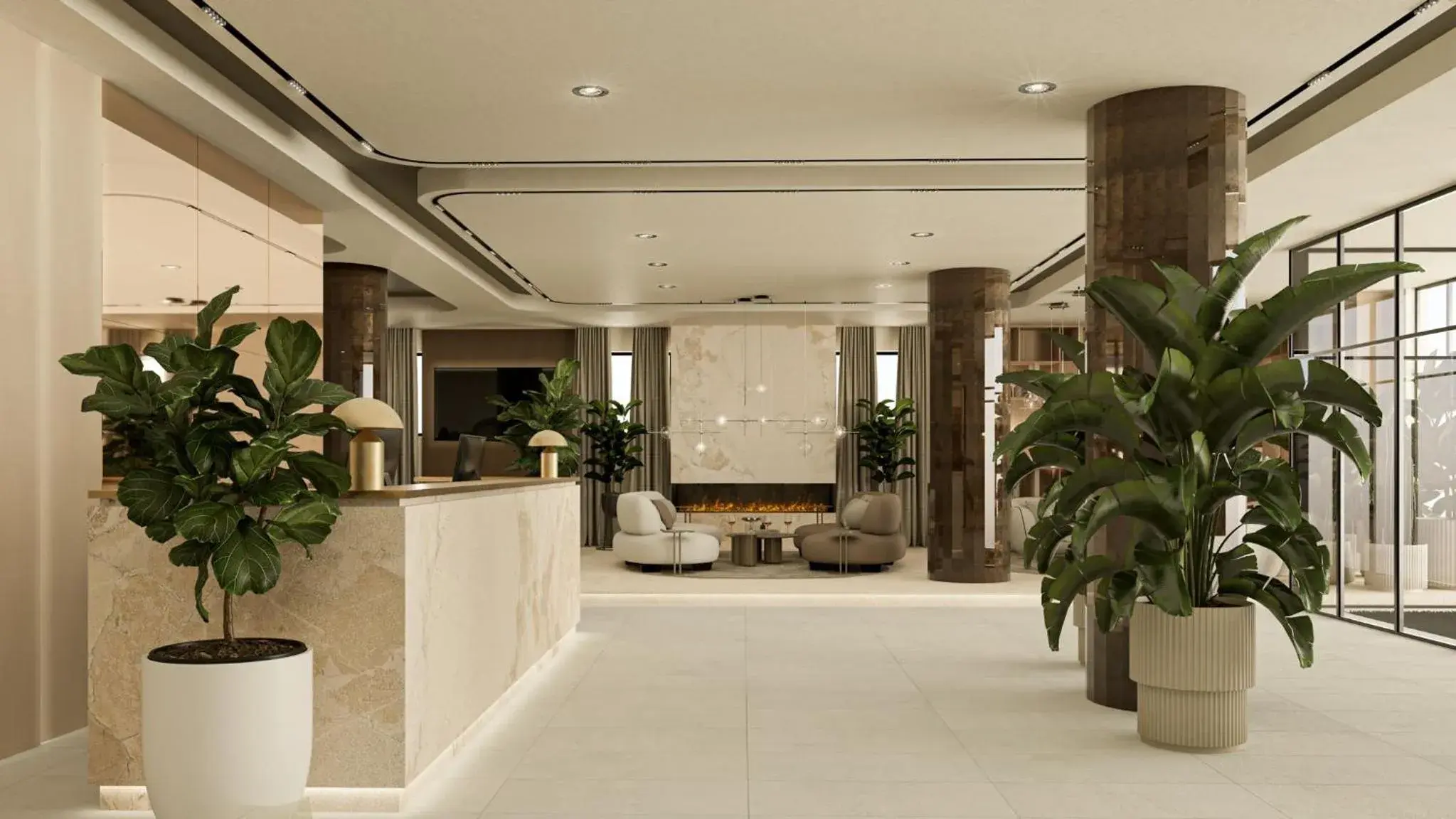 Lobby or reception in Hotel Atrium Lobby or reception in Hotel Atrium
