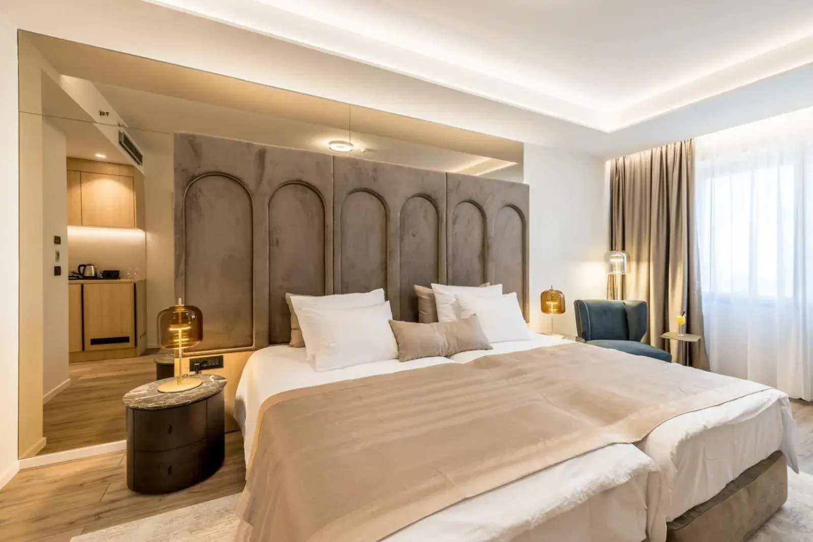 Bed in Hotel Atrium Bed in Hotel Atrium