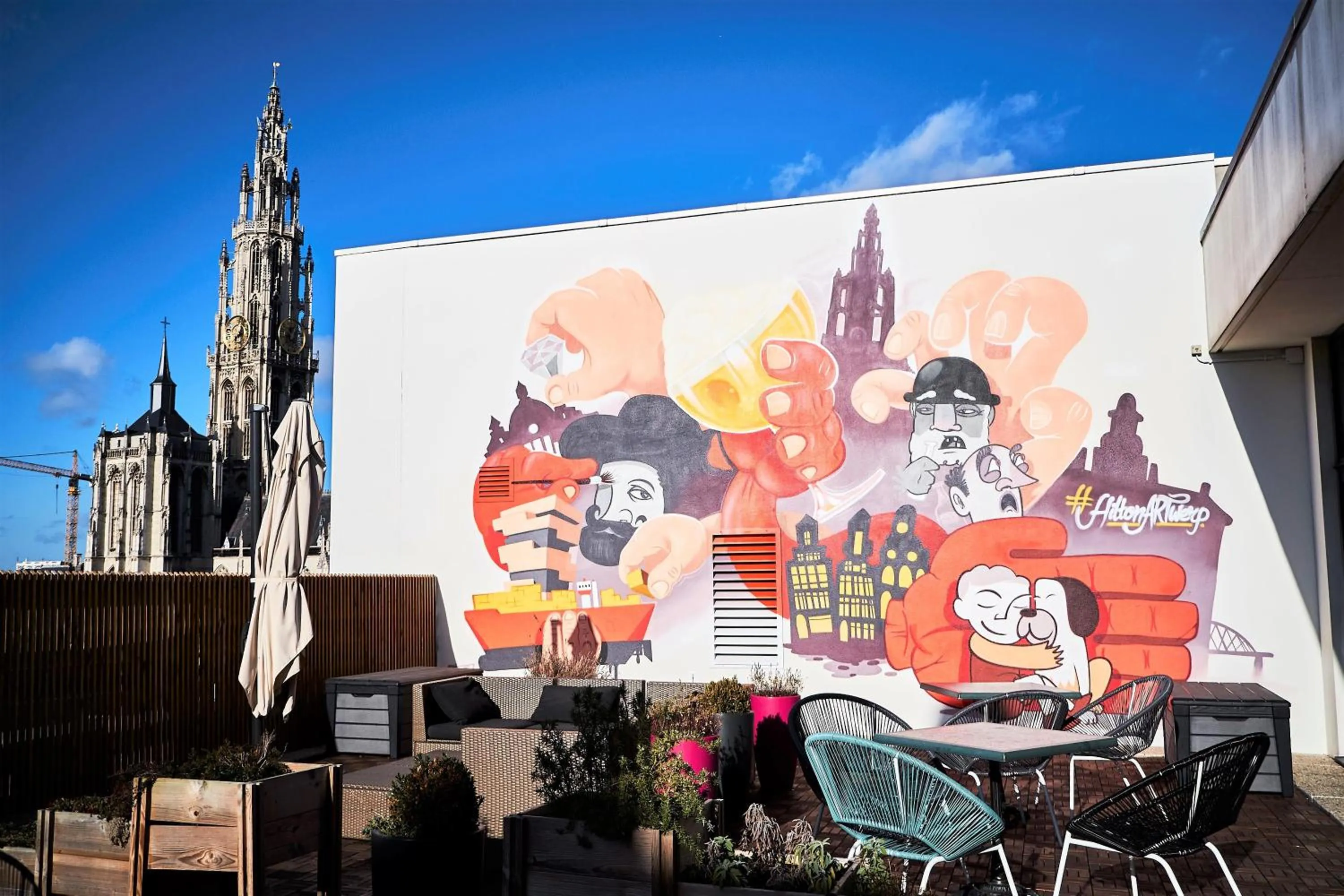 Property building in Hilton Antwerp Old Town