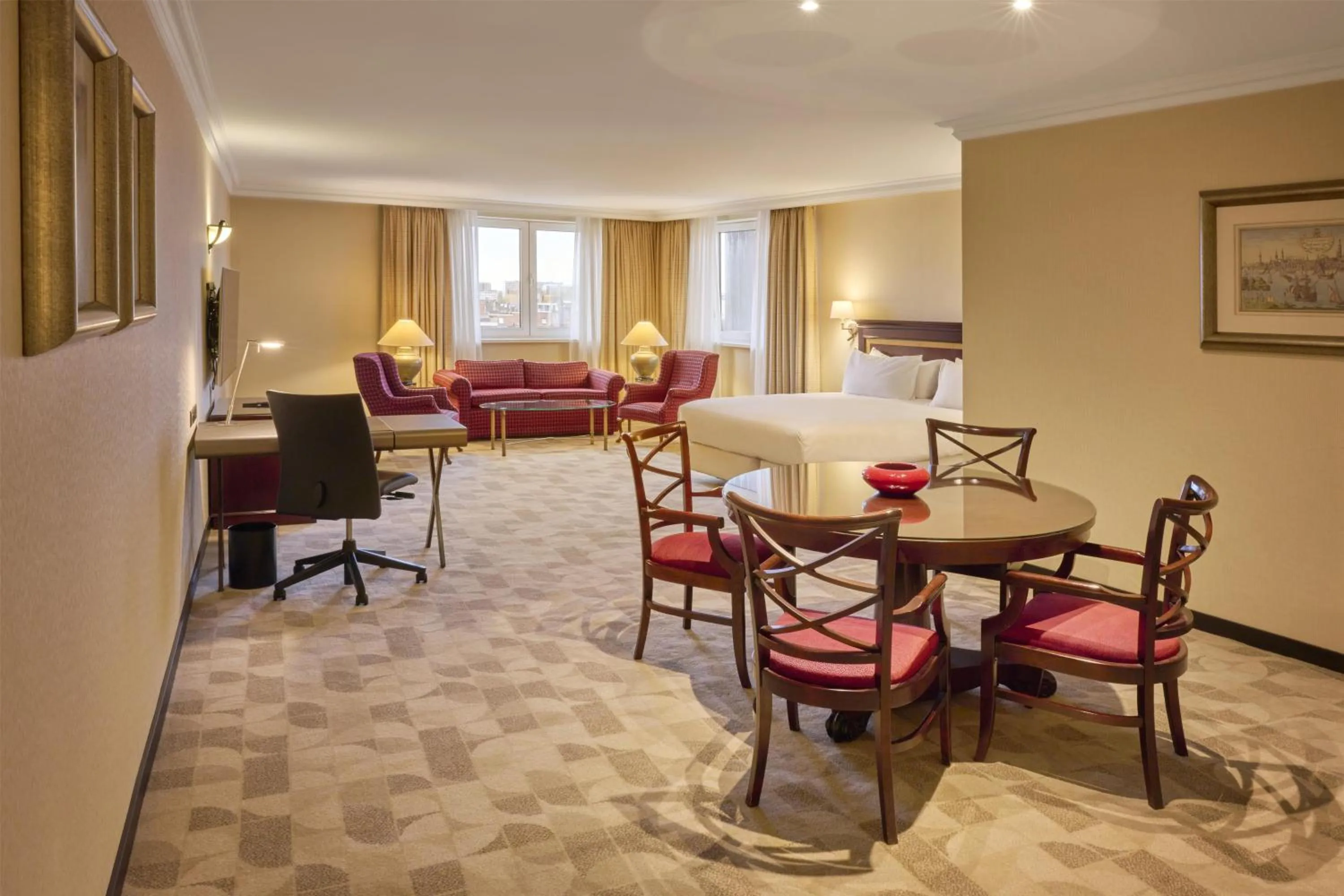 Living room, Bed in Hilton Antwerp Old Town