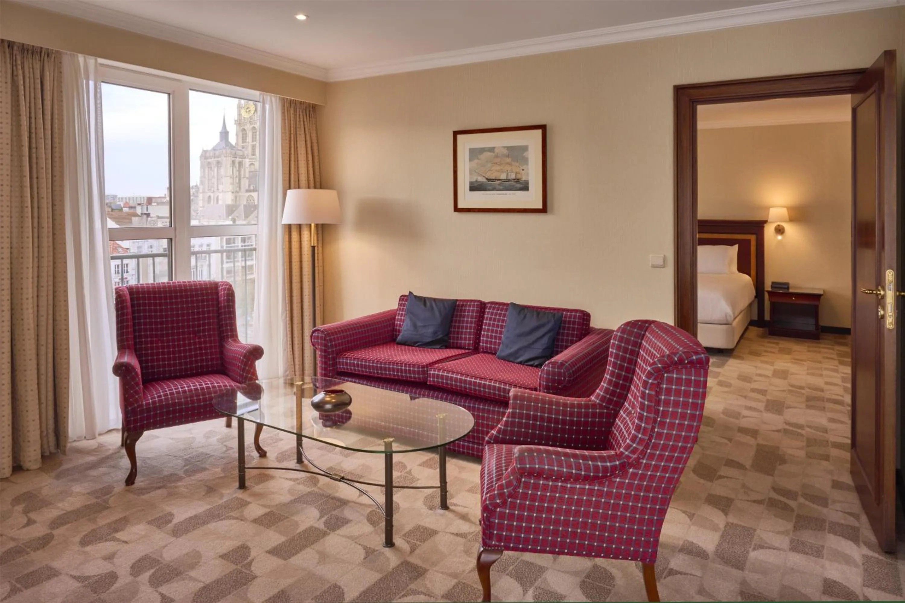 Living room in Hilton Antwerp Old Town