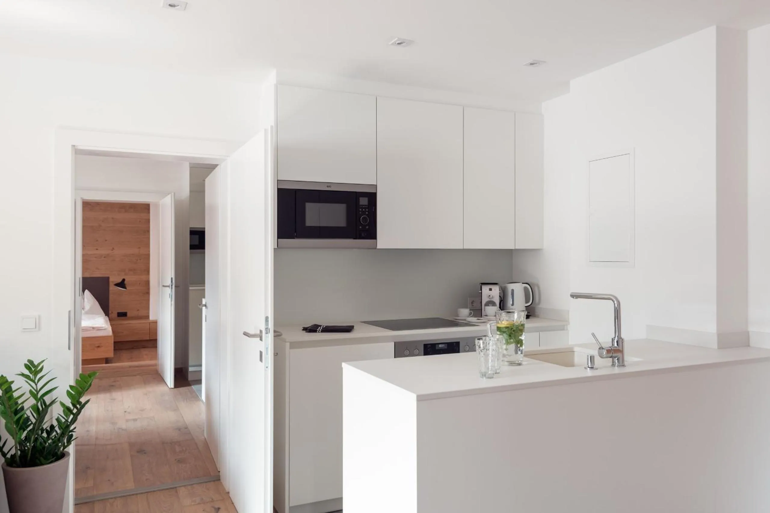 Kitchen or kitchenette in ride & relax Aparthotel Schwarz