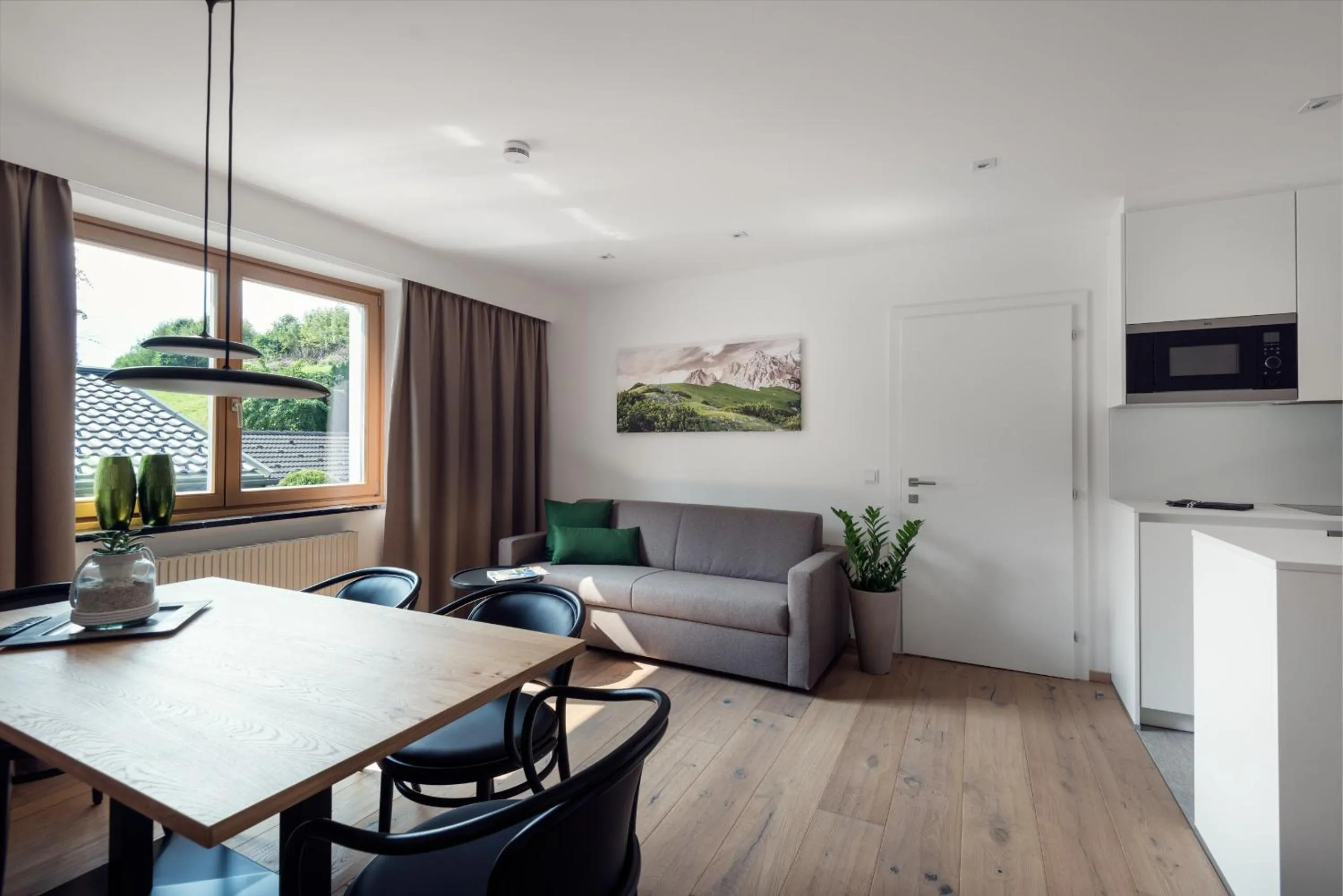 Kitchen or kitchenette in ride & relax Aparthotel Schwarz