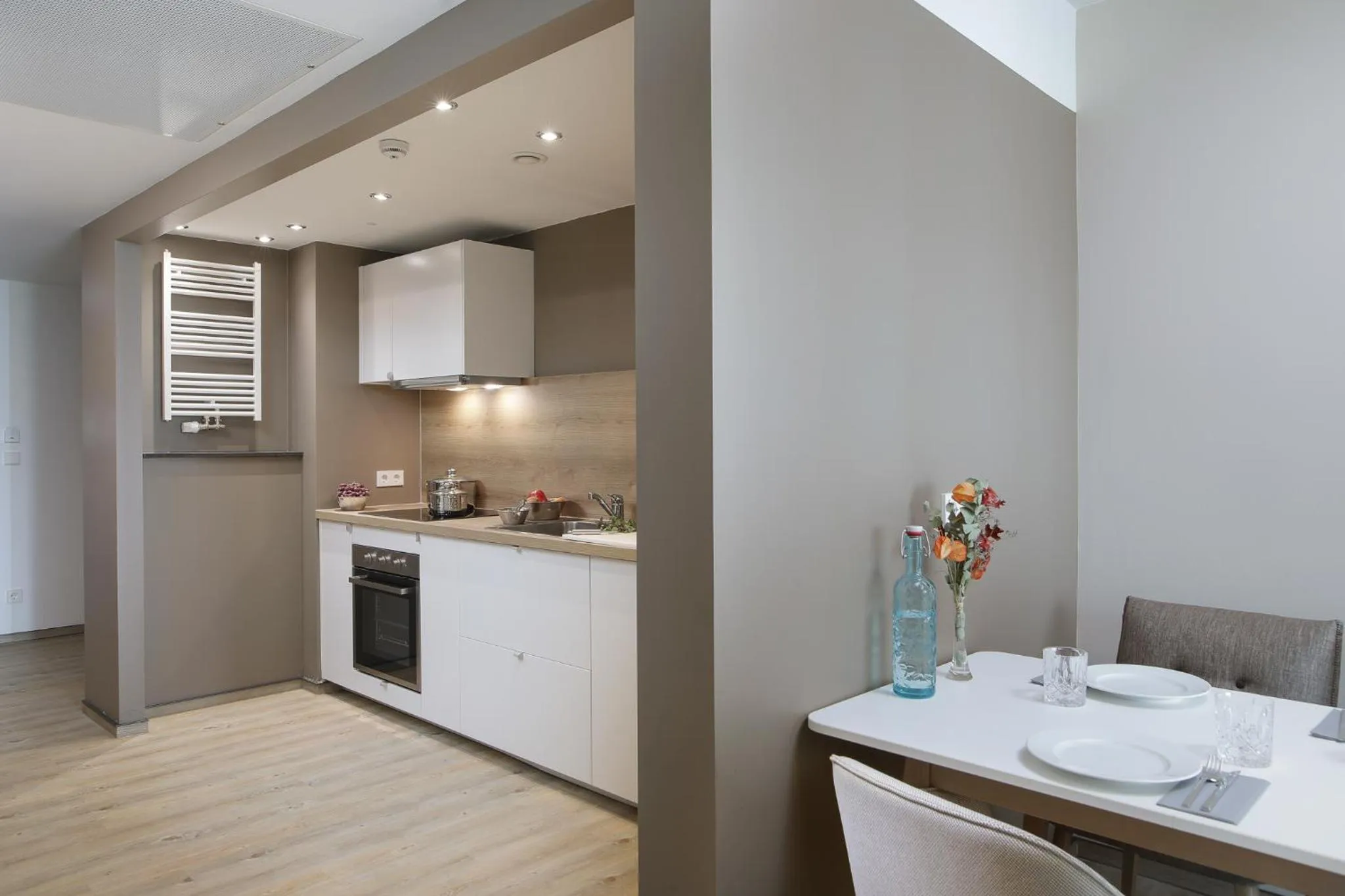 Kitchen or kitchenette in Hotel Stadt Lörrach