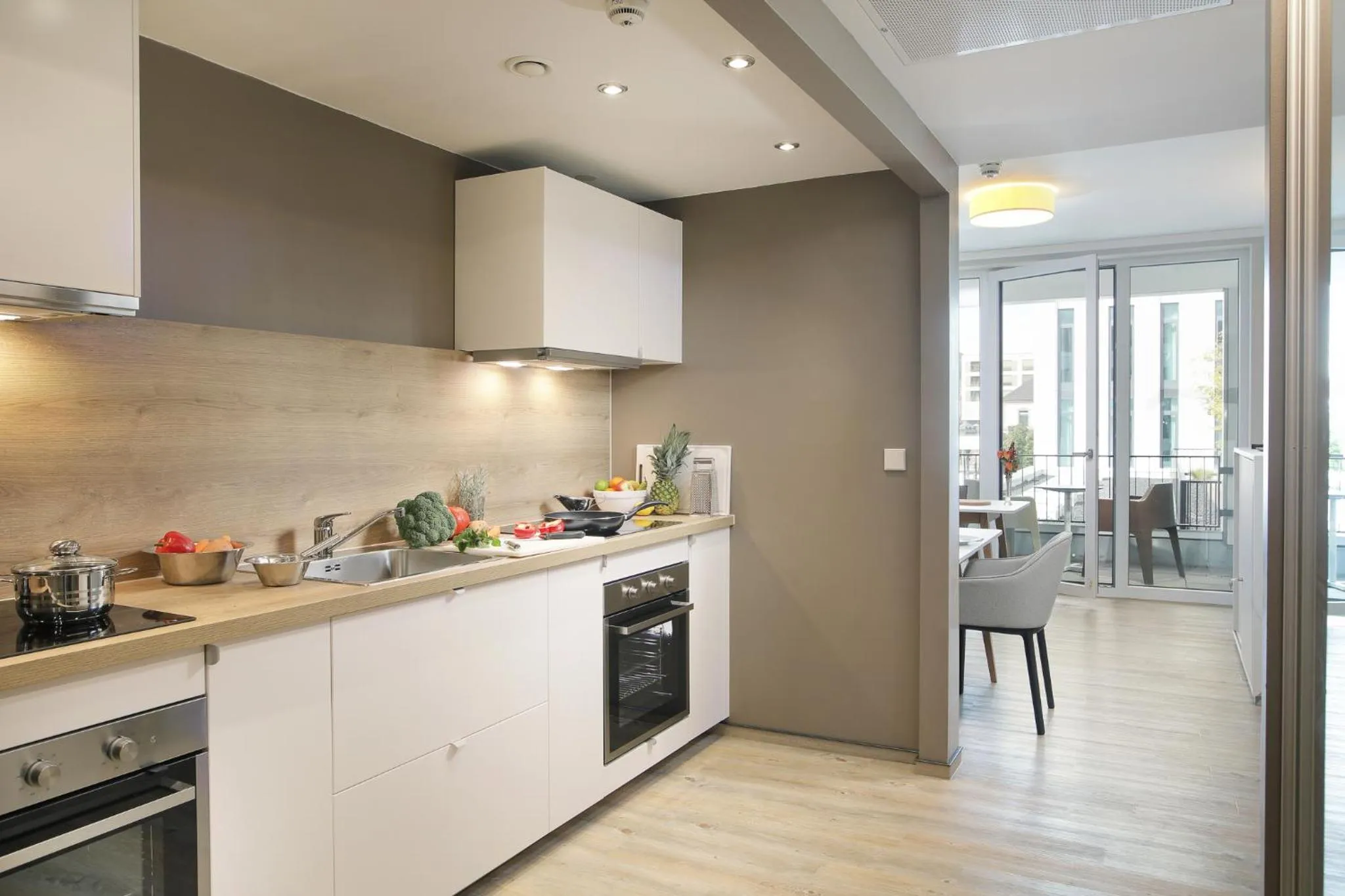 Kitchen or kitchenette in Hotel Stadt Lörrach