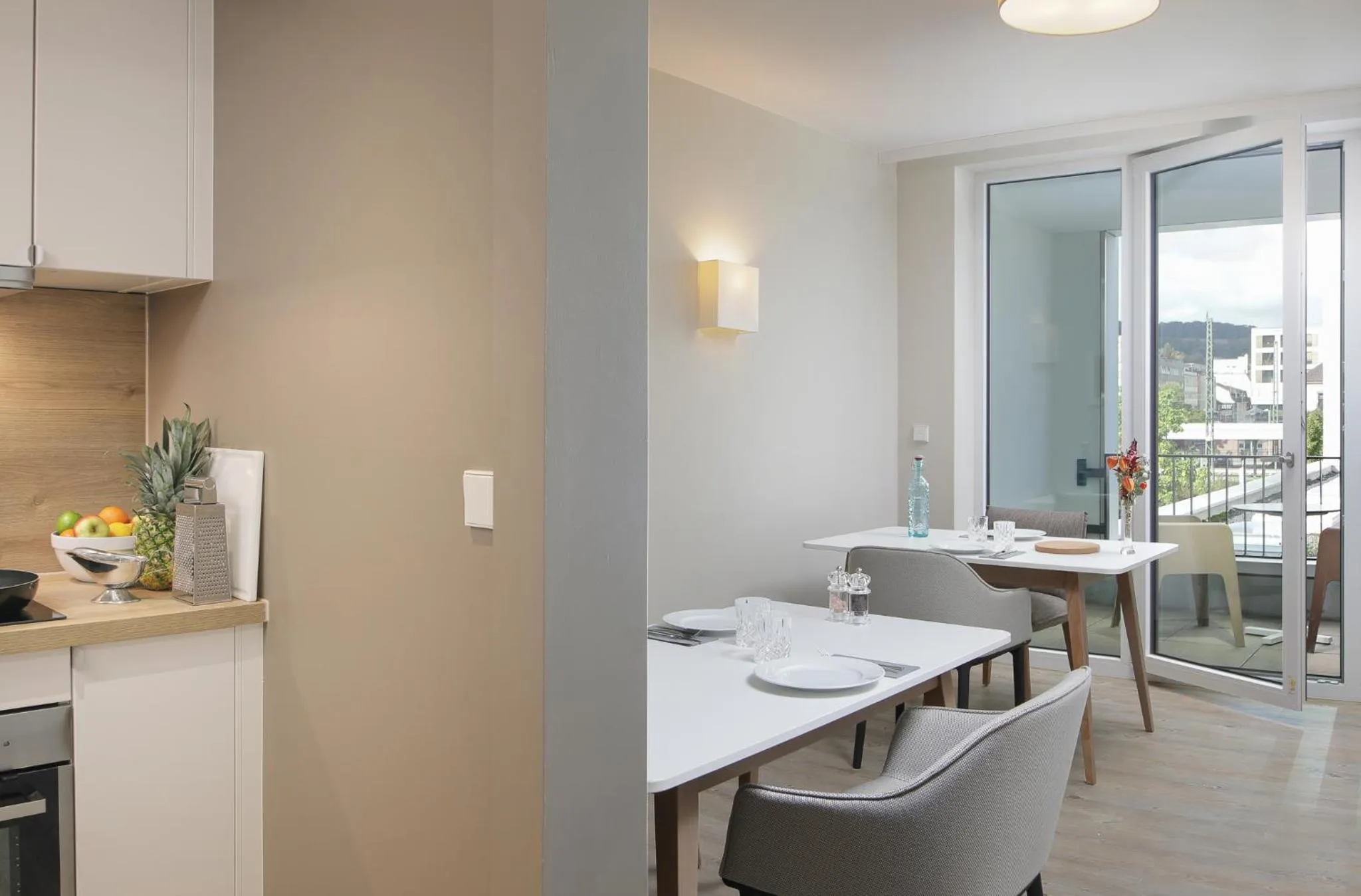 Kitchen or kitchenette in Hotel Stadt Lörrach