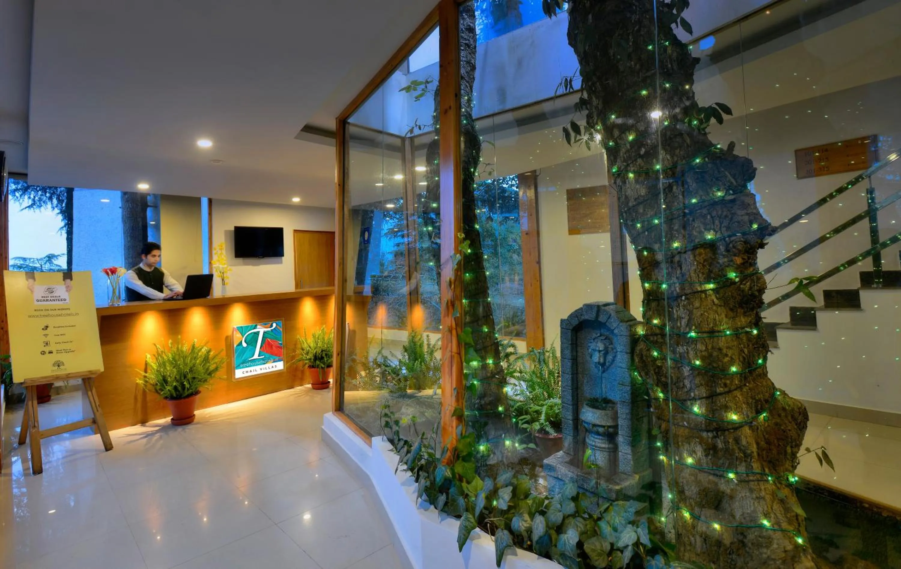 Lobby or reception in TreeHouse Chail Villas